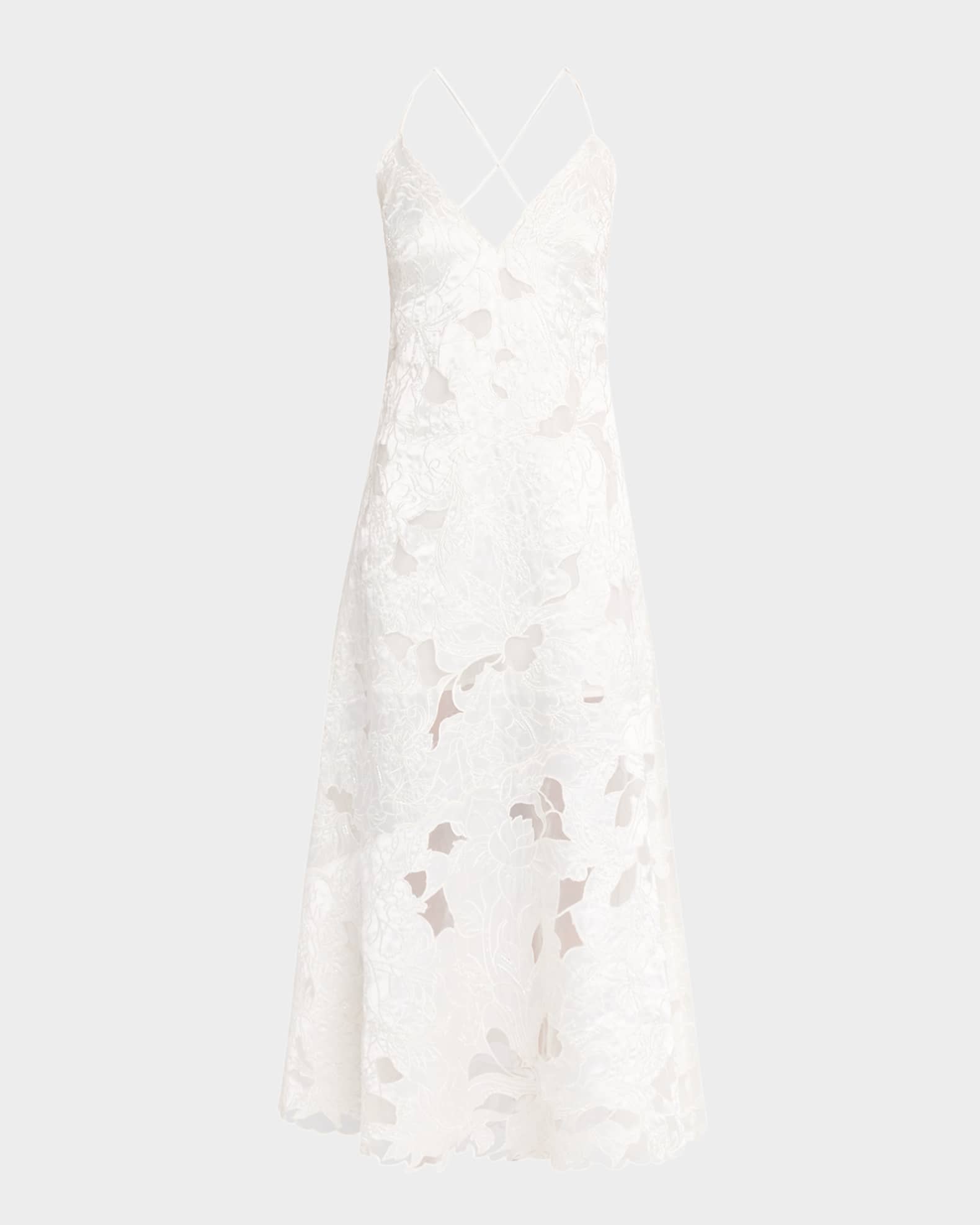 Reese Beaded Floral-Embroidered Maxi Dress 0