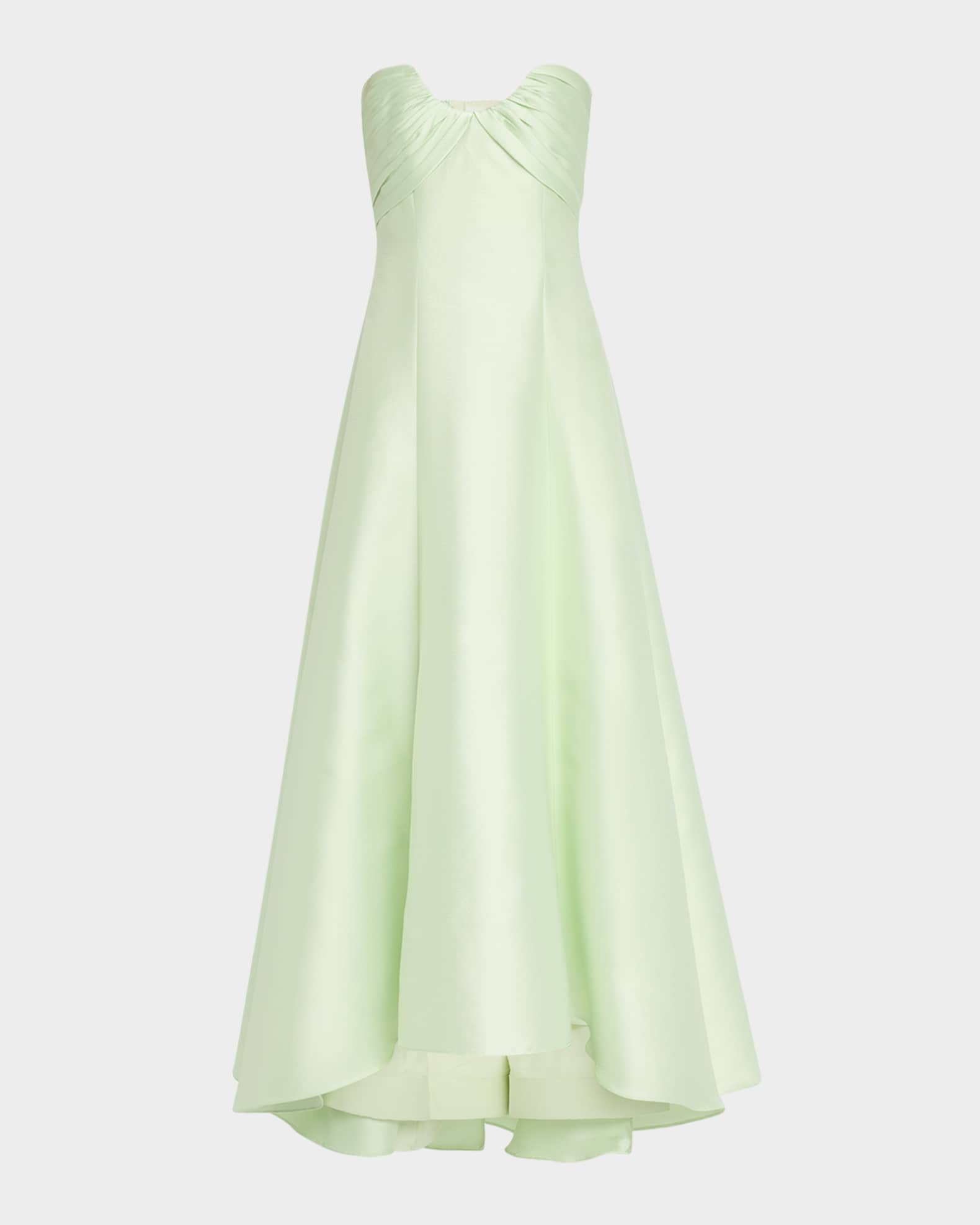 Strapless High-Low Pique Gown 0