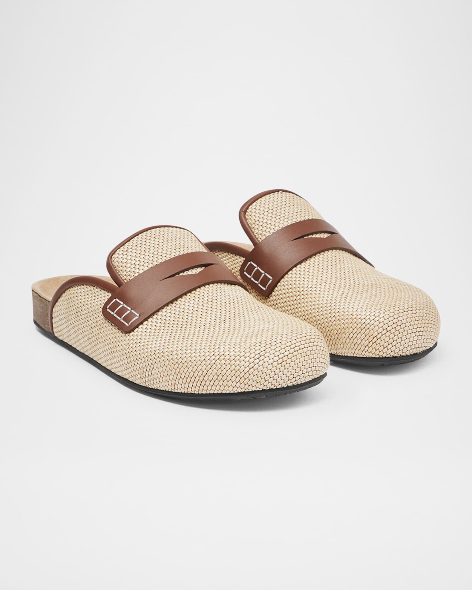 Bicolor Penny Loafer Mules 0