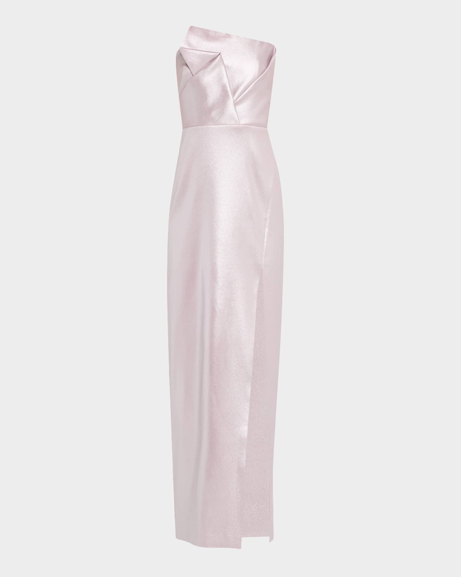 Aidan Mattox Strapless Foiled Mikado Column Gown | Neiman Marcus