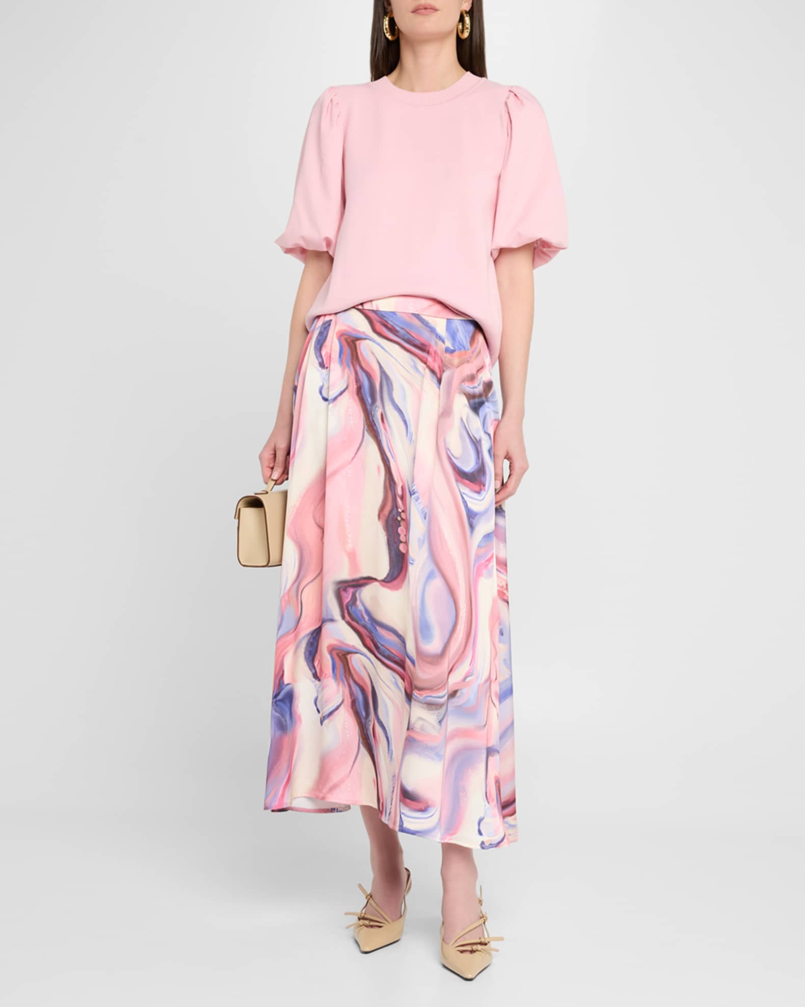 Words Fail Me Watercolor Print Maxi Skirt