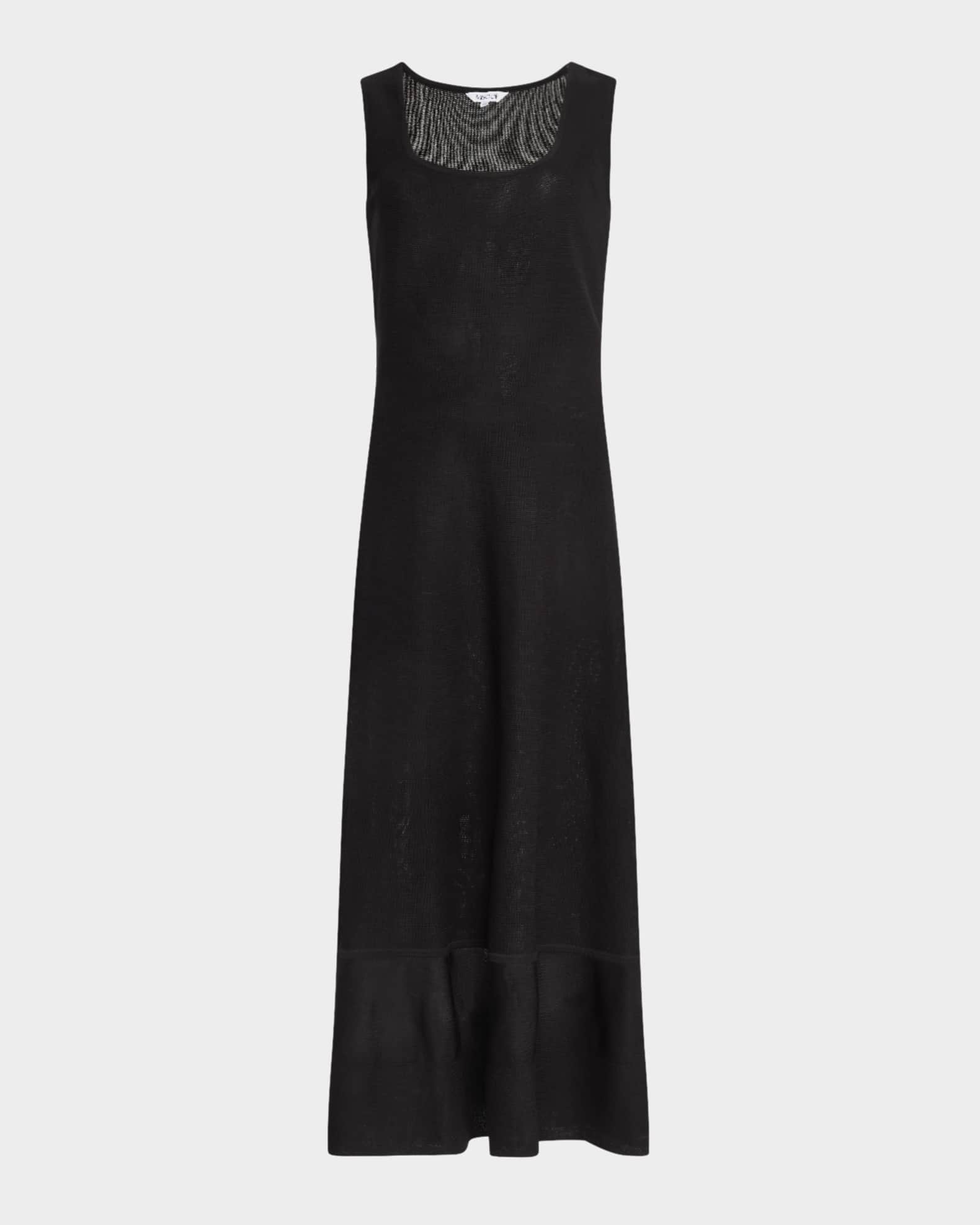 Modern-Fit Sheer Inset Knit Midi Dress 0