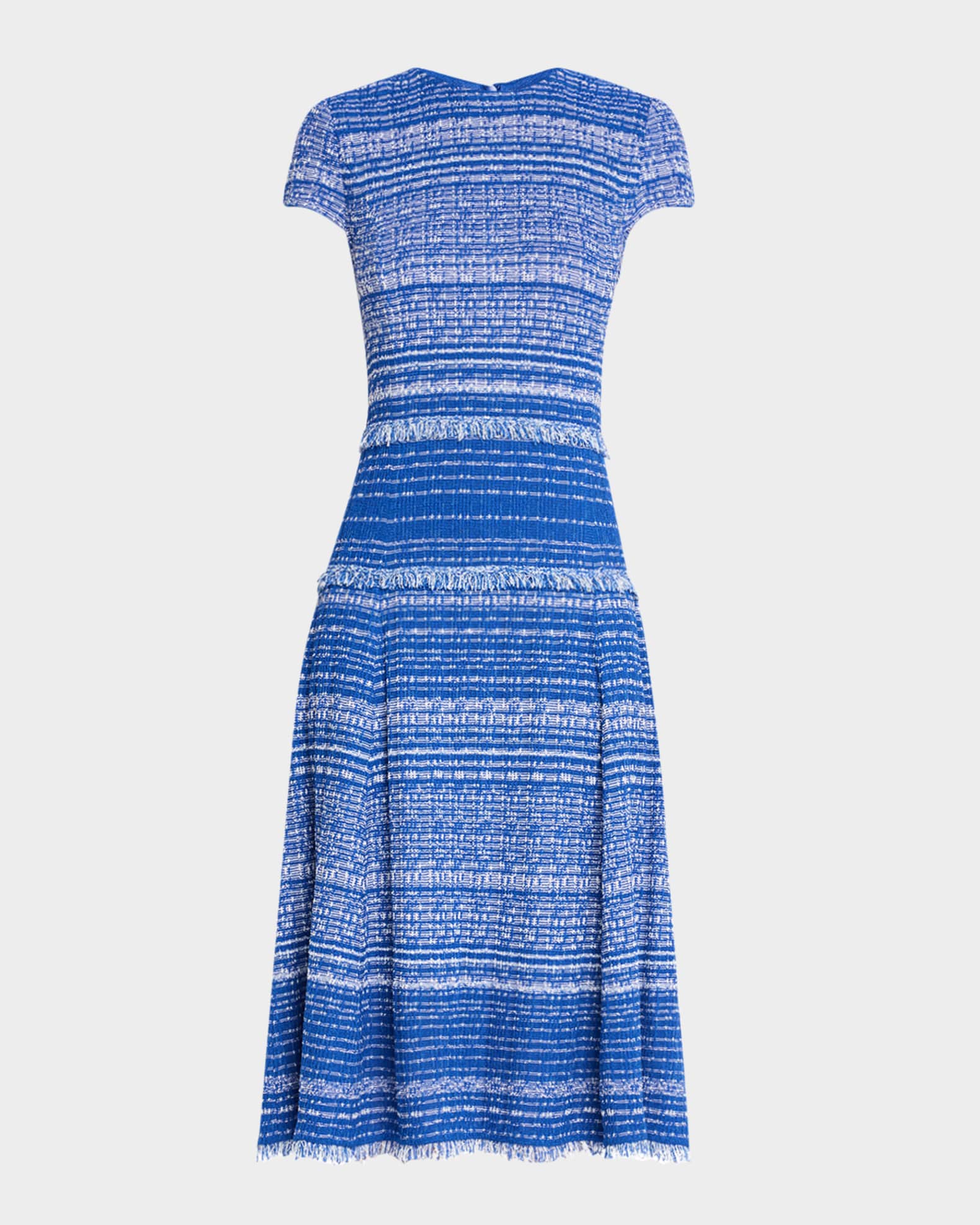 Modern-Fit Melange Tweed Knit Midi Dress 0