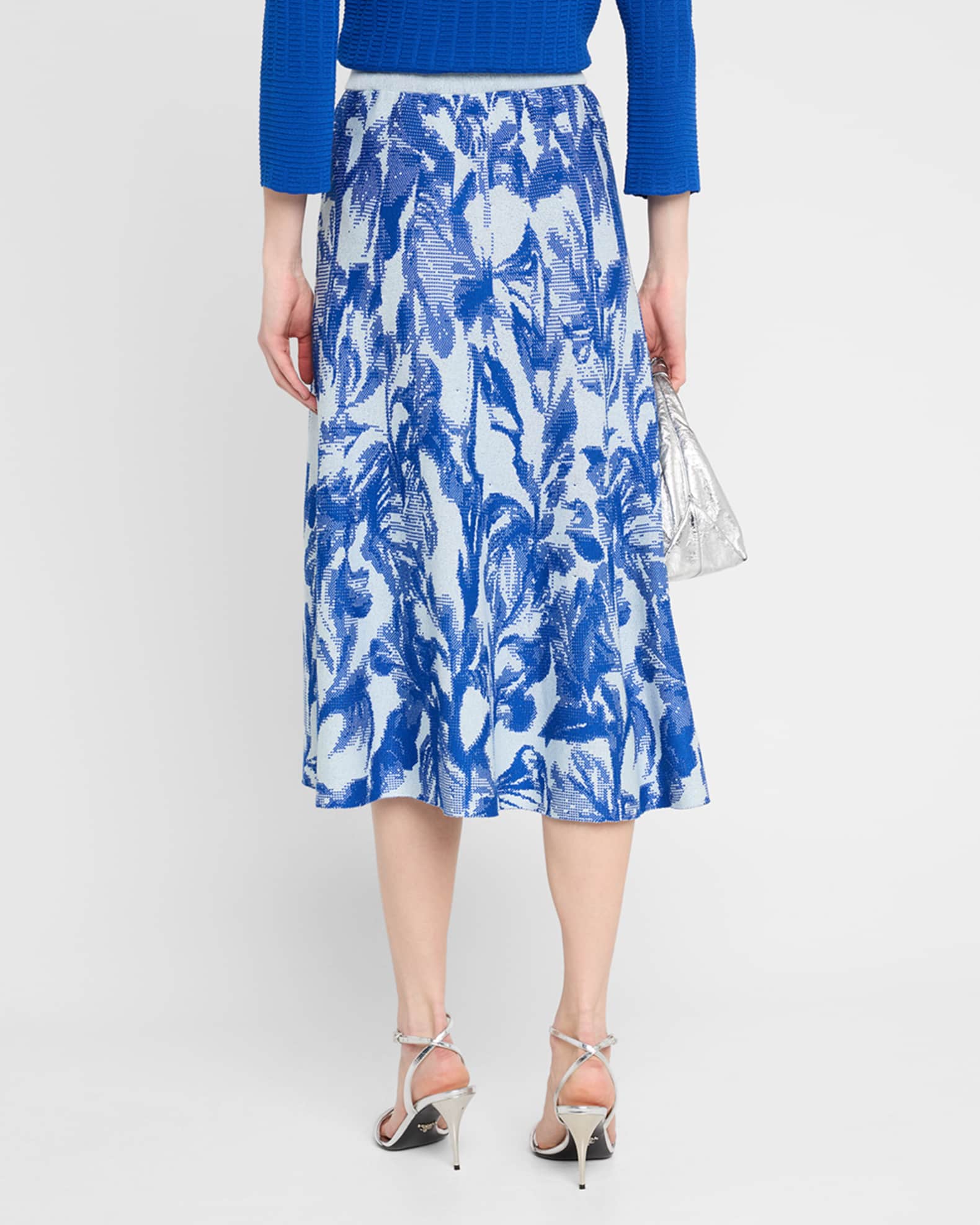 【新品】 Misook Neiman | Skirt Midi Knit Jacquard Floral Heritage-Fit スカート