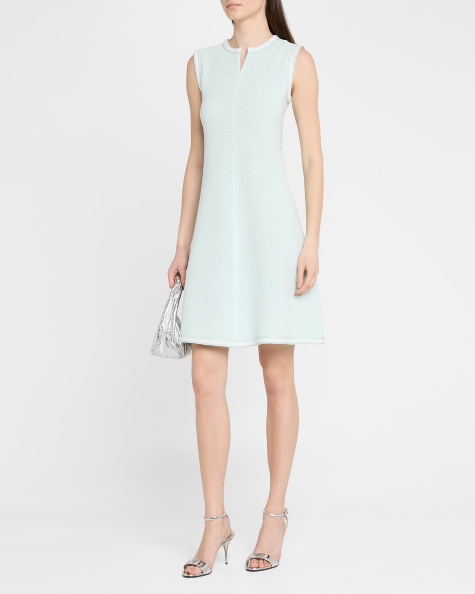 Modern-Fit Sleeveless Tweed Knit Dress 1