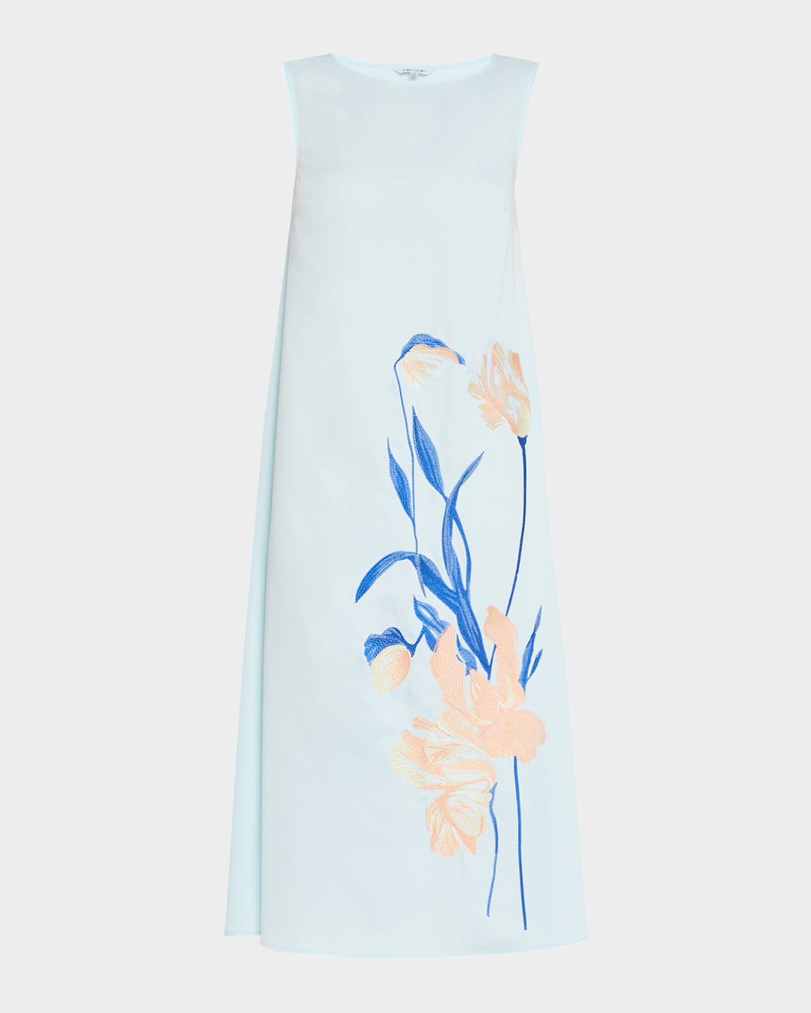 Modern-Fit Sleeveless Embroidered Midi Dress 0