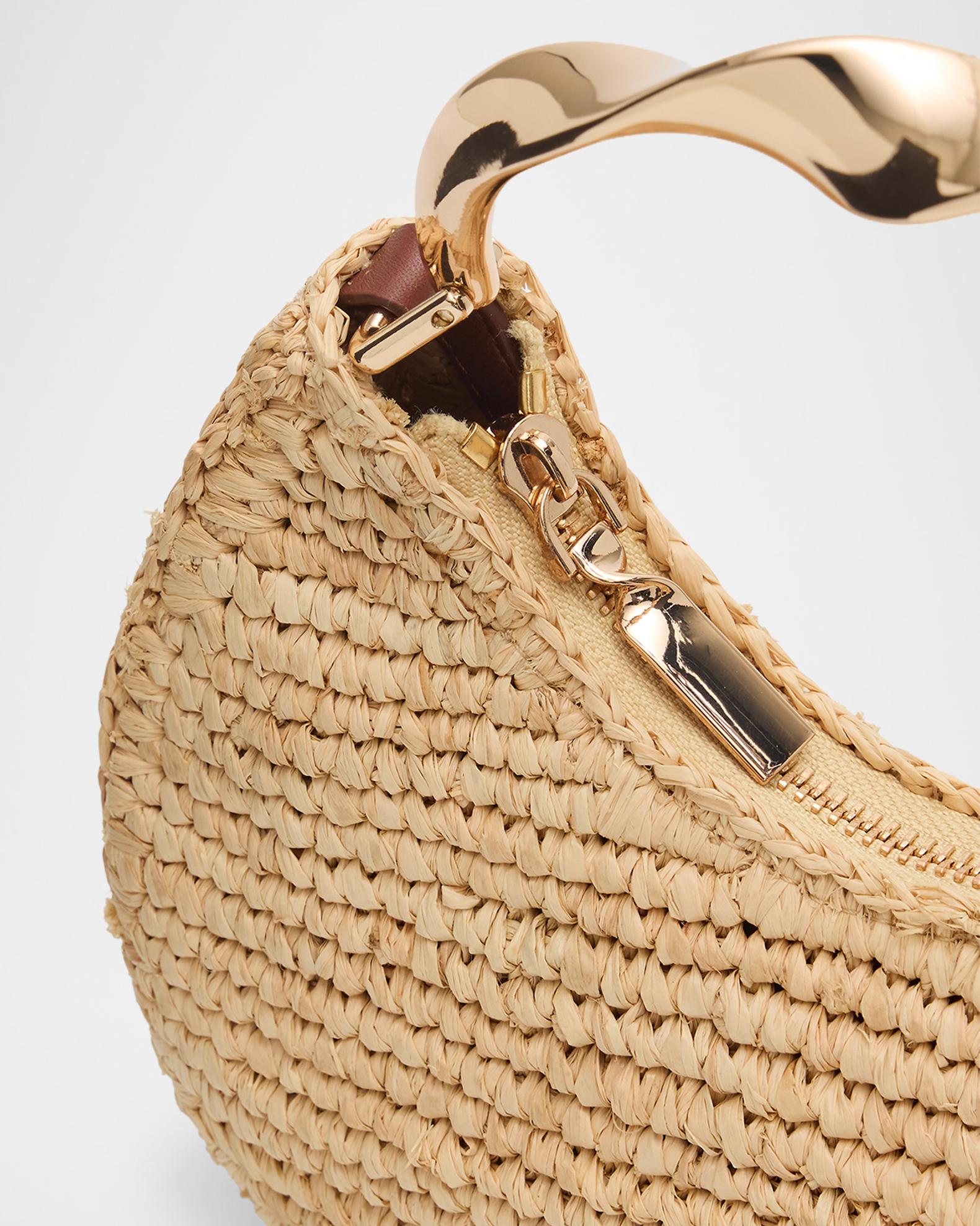 SIMKHAI Nixi Twist Raffia Top-Handle Bag | Neiman Marcus