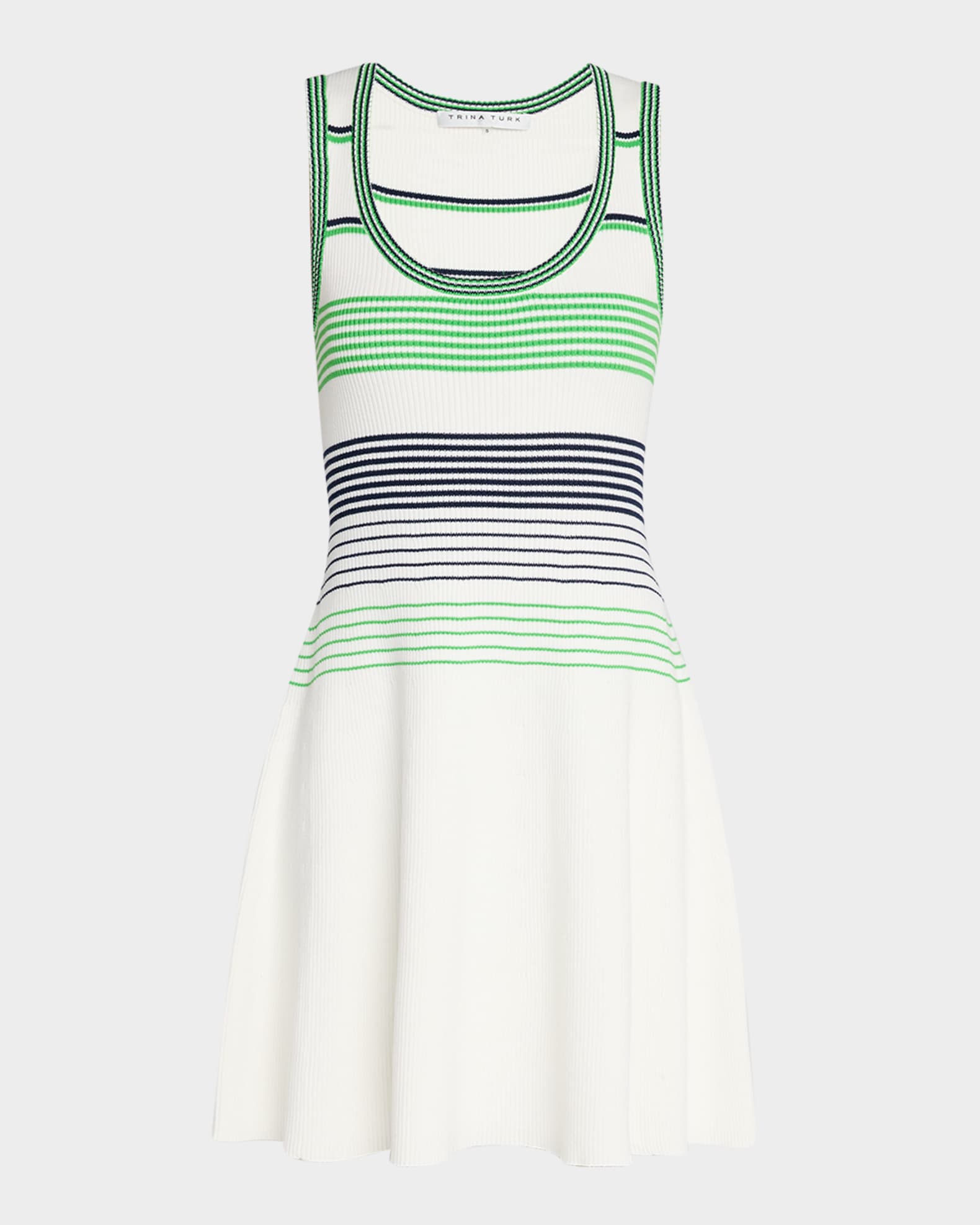 Veronkia Striped Knit Tank Dress 0