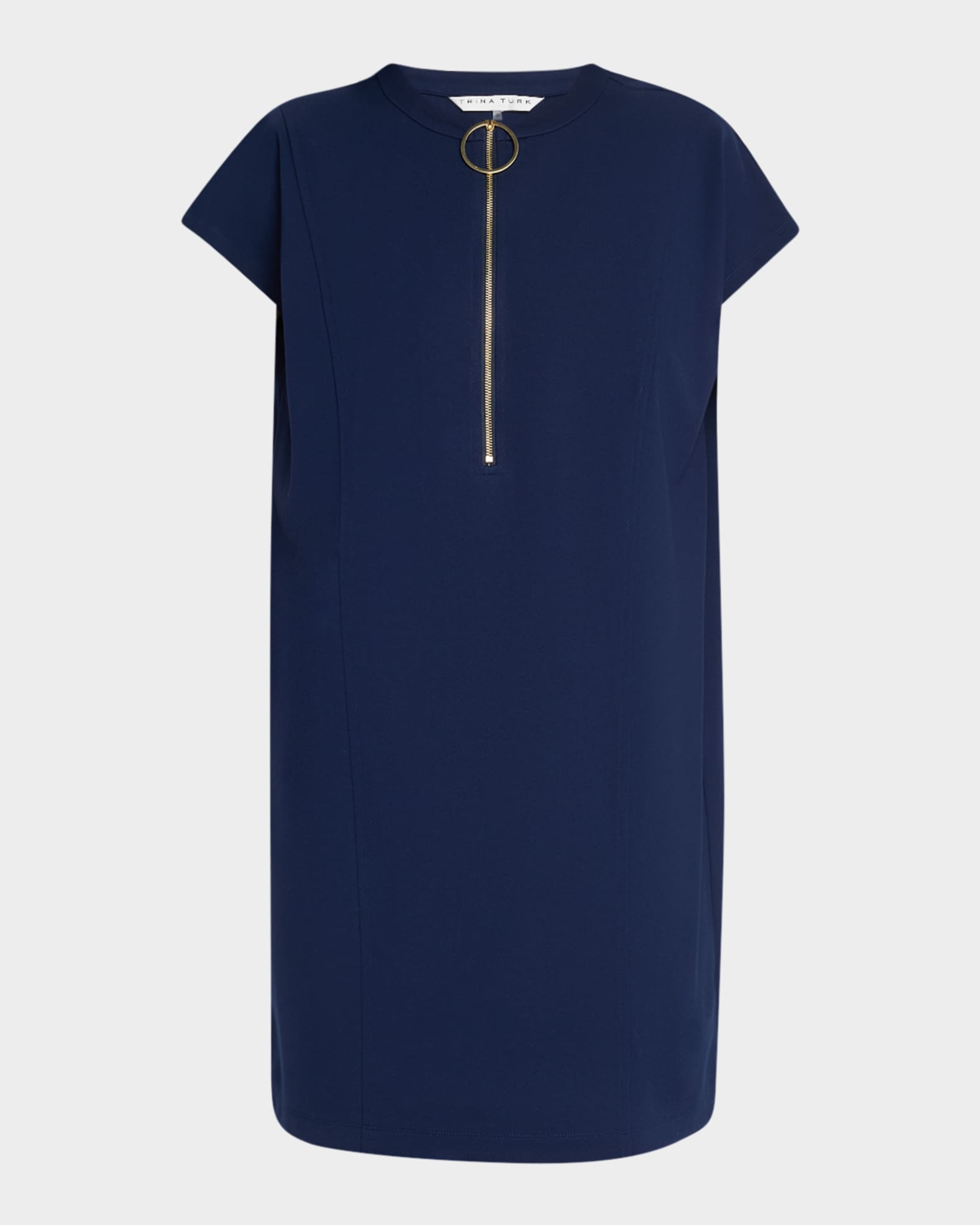 Doubles Zip-Front Mini Shift Dress 0