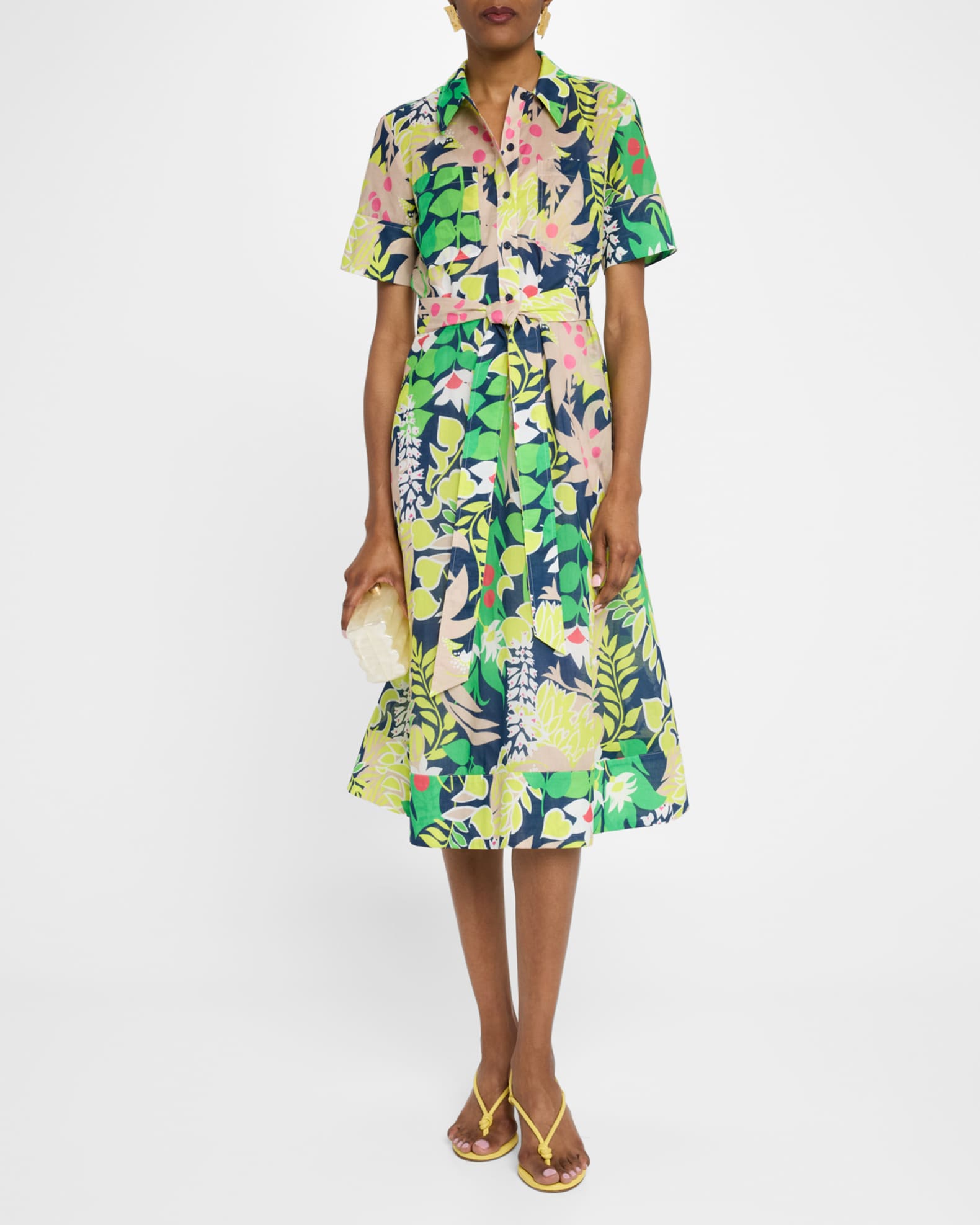 Misola 2 Floral-Print Cotton Midi Shirtdress 1