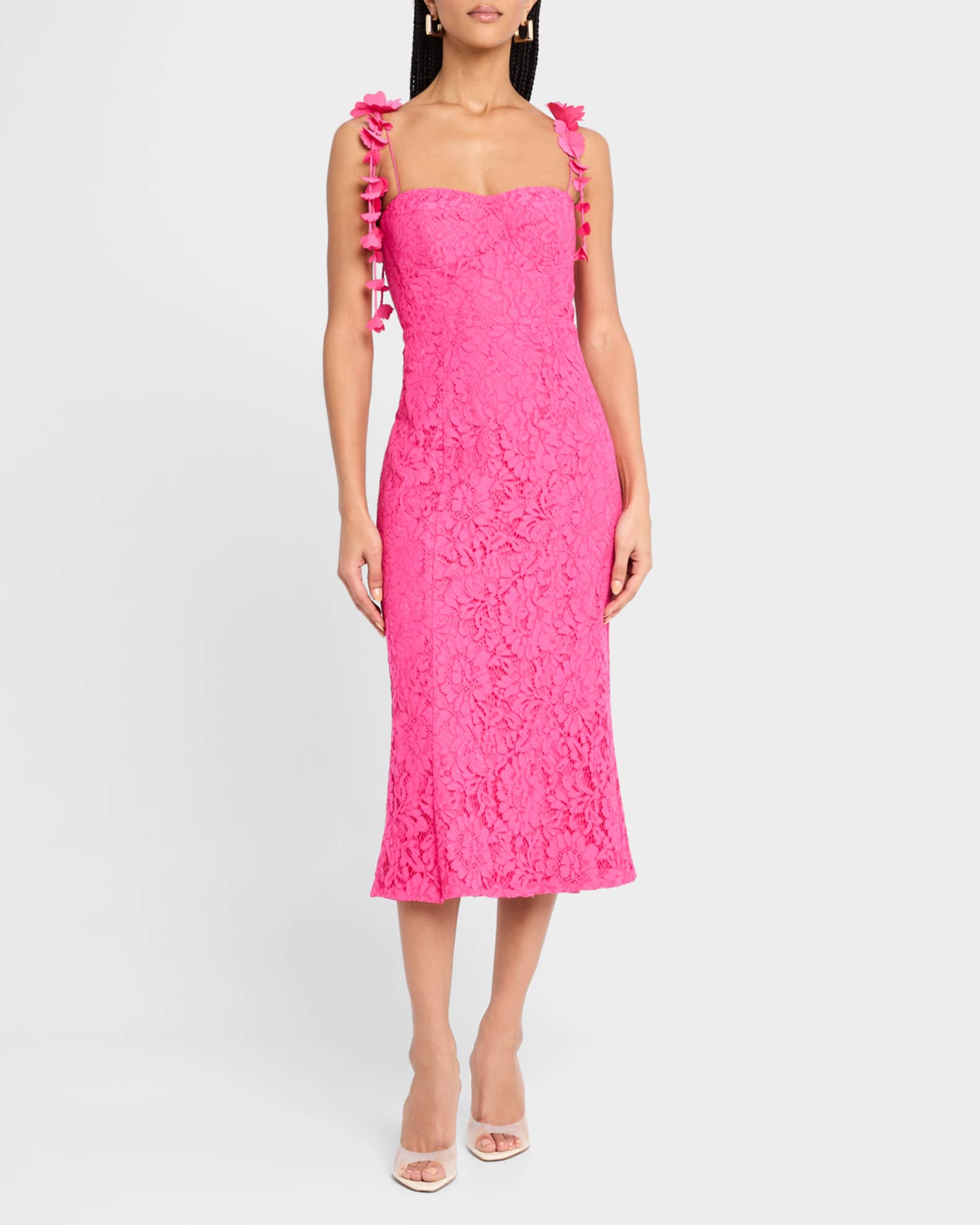 Applique-Embellished Lace Midi Dress 1