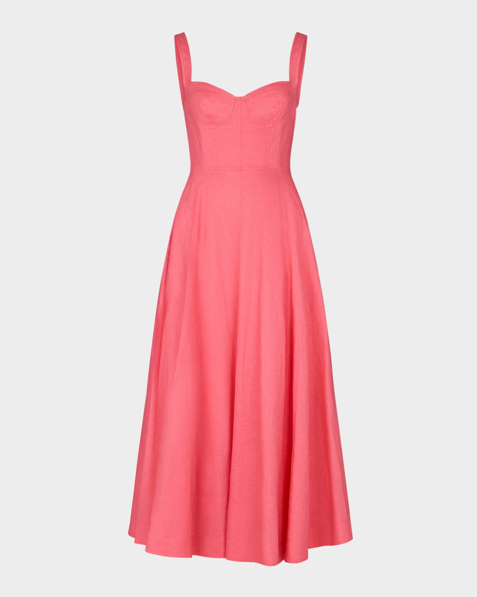 NICHOLAS Anya Sleeveless Sweetheart Linen Maxi Dress