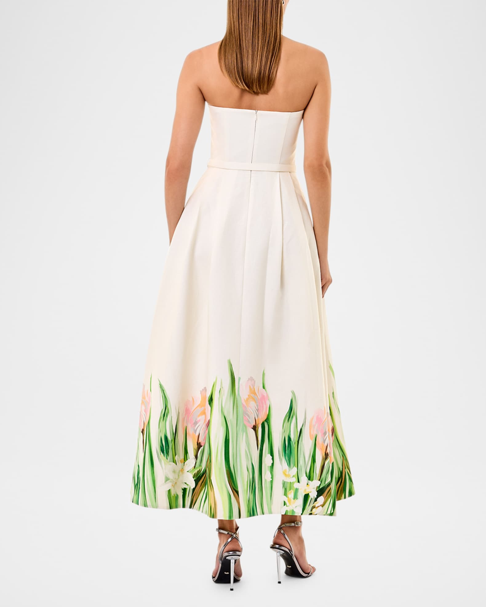 Niko Strapless Midi Dress - Spring Garden