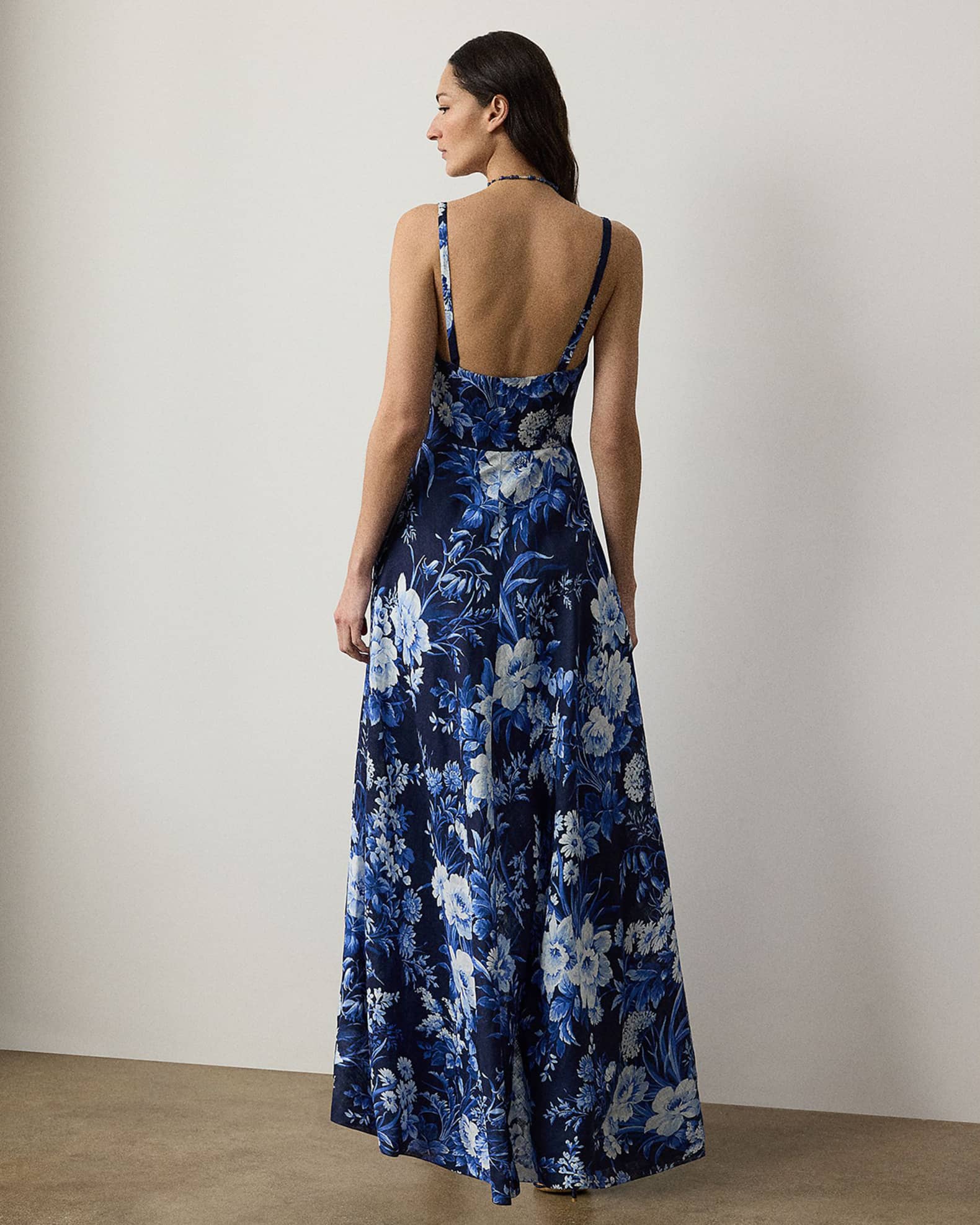 Ralph Lauren Collection Ferra Ombre Floral Linen Voile Wrap