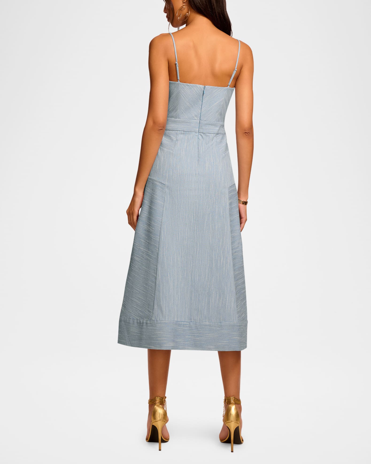 Cassia Textured A-Line Midi Dress 1