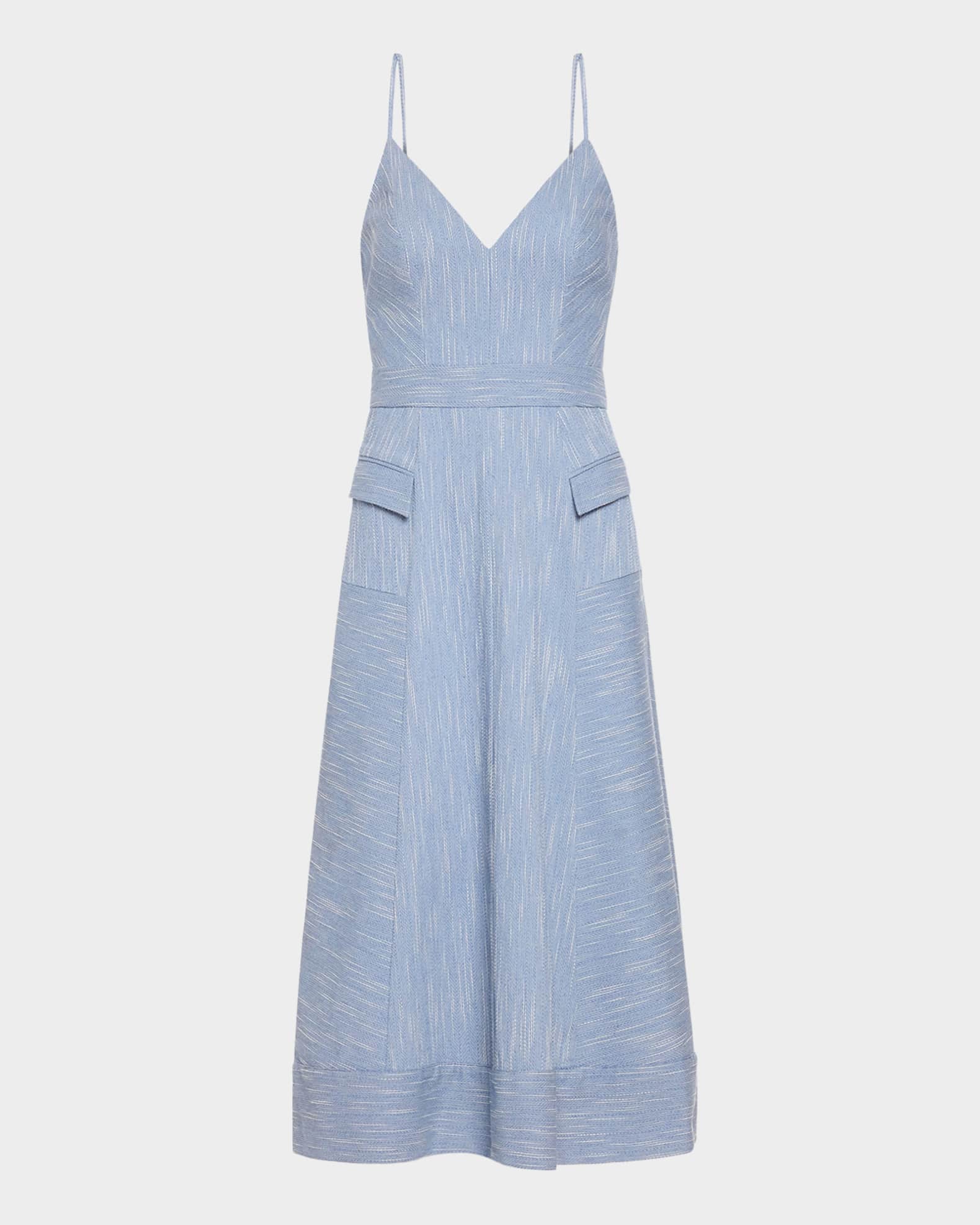 Cassia Textured A-Line Midi Dress 0