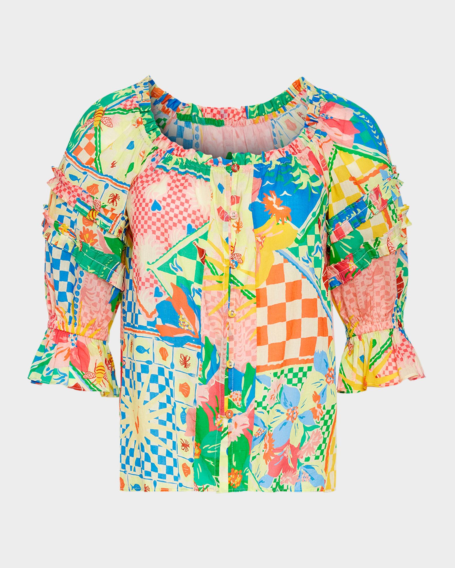 Ramy Brook Lula Garden Puff-Sleeve Top | Neiman Marcus