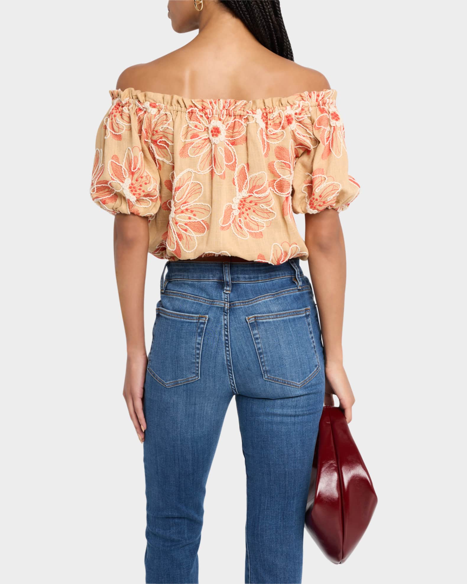 Ramy Brook - Women - White Chrissie Embroidered  Organza Short Sleeve Top main image 1