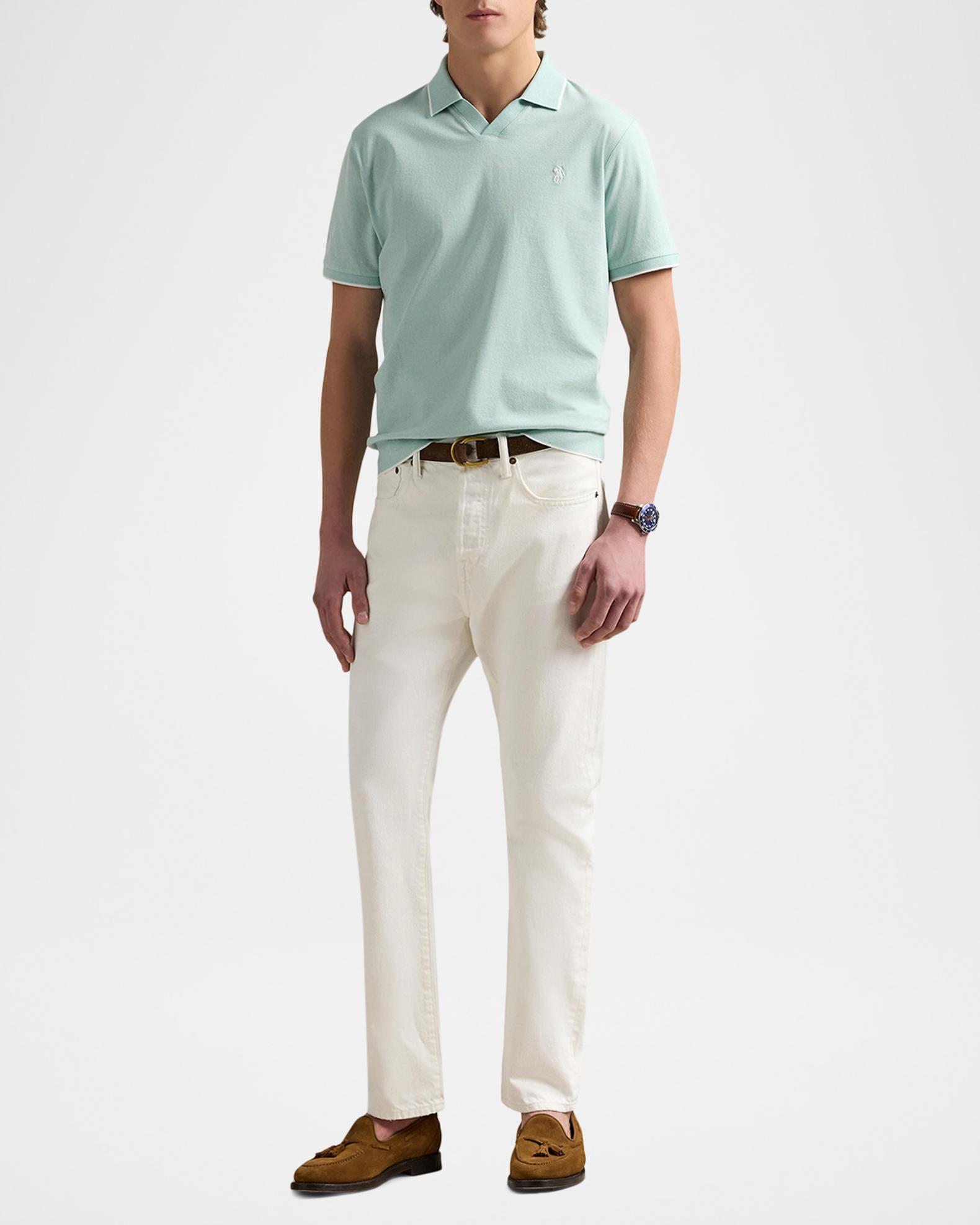 Polo Ralph Lauren Men's Jacquard Mesh Polo Shirt | Neiman Marcus