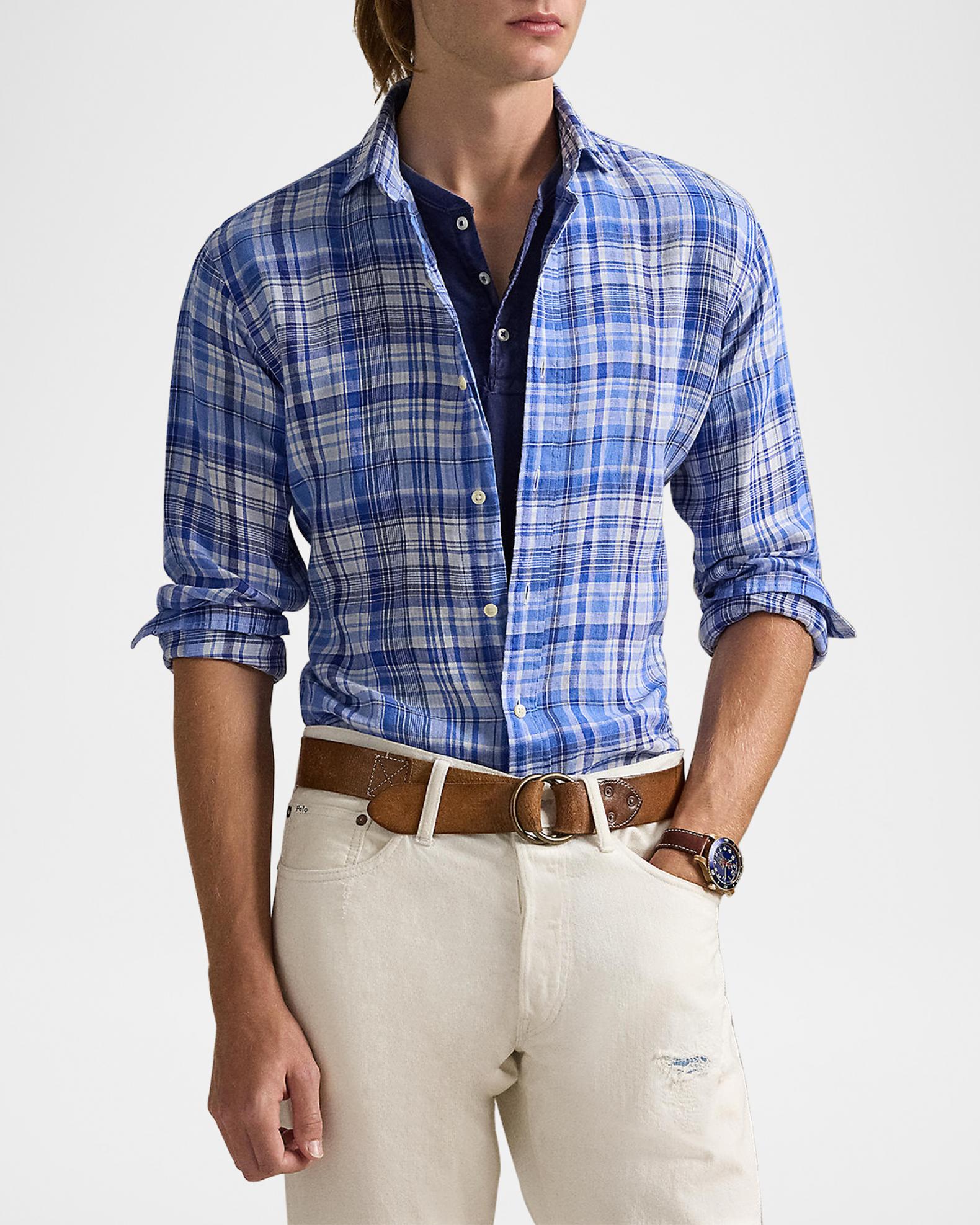Polo Ralph Lauren Men's Classic-Fit Plaid Linen Sport Shirt