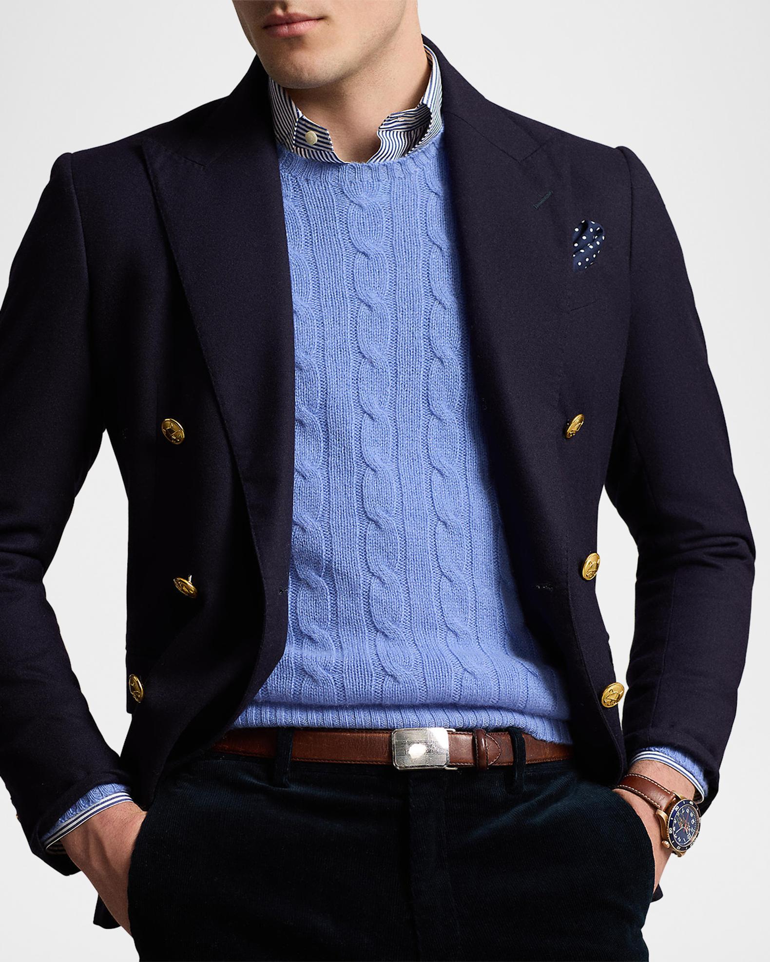 polo ralph lauren knit dress shirt Ralph Lauren Polo Knit Dress Shirt Men's Long Sleeve Button Shirt 17 34/35