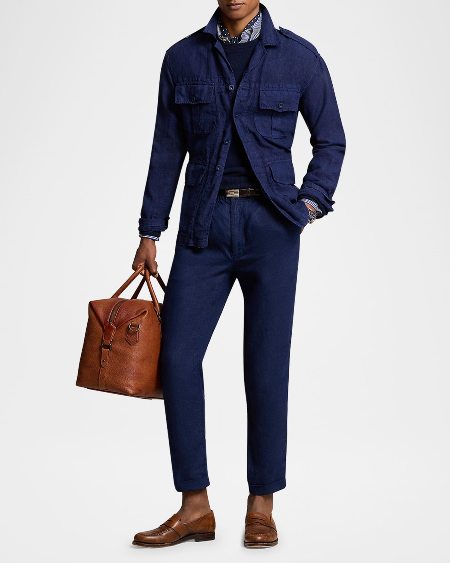 Men's Prepster Slim Tapered Linen Pants 1
