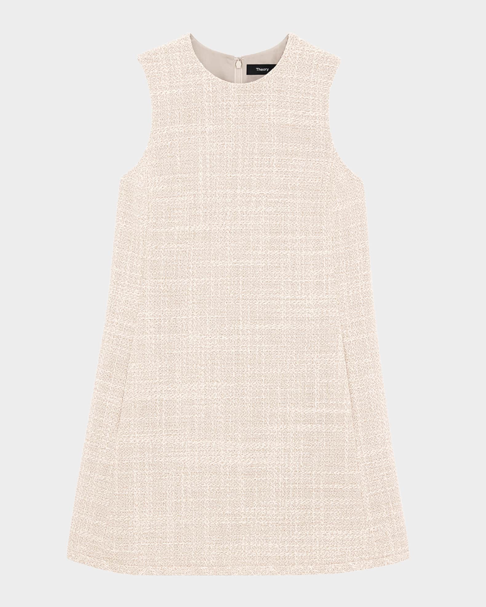 Sleeveless Tweed Shift Dress 0