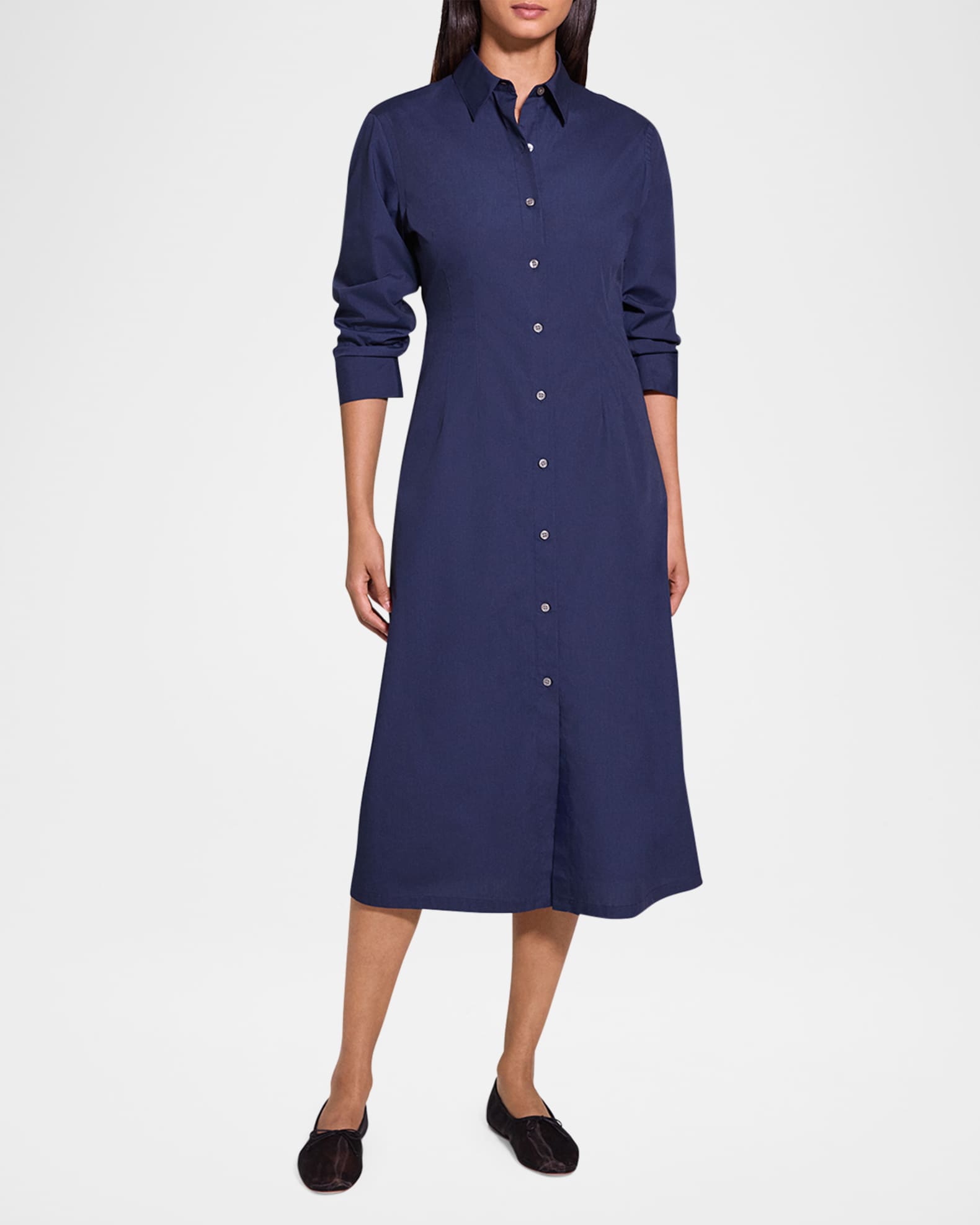 Fixed-Sleeve Poplin Shirtdress 1