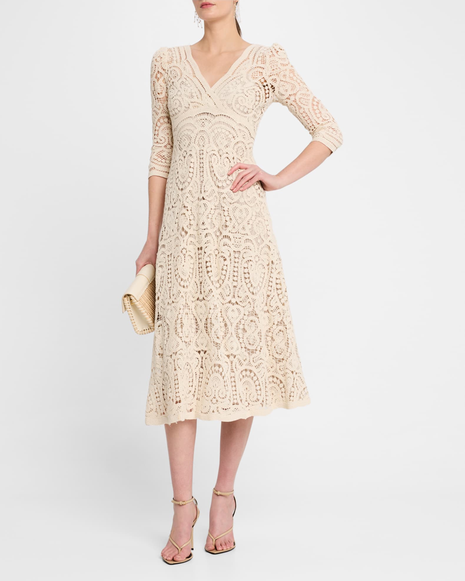 Crochet A-Line Midi Dress 1