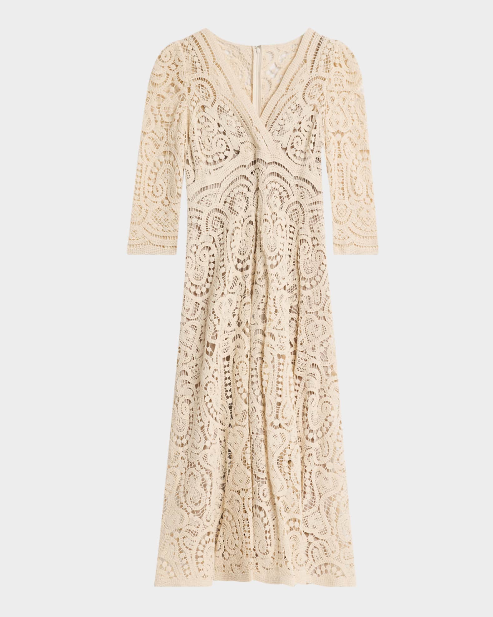 Crochet A-Line Midi Dress 0