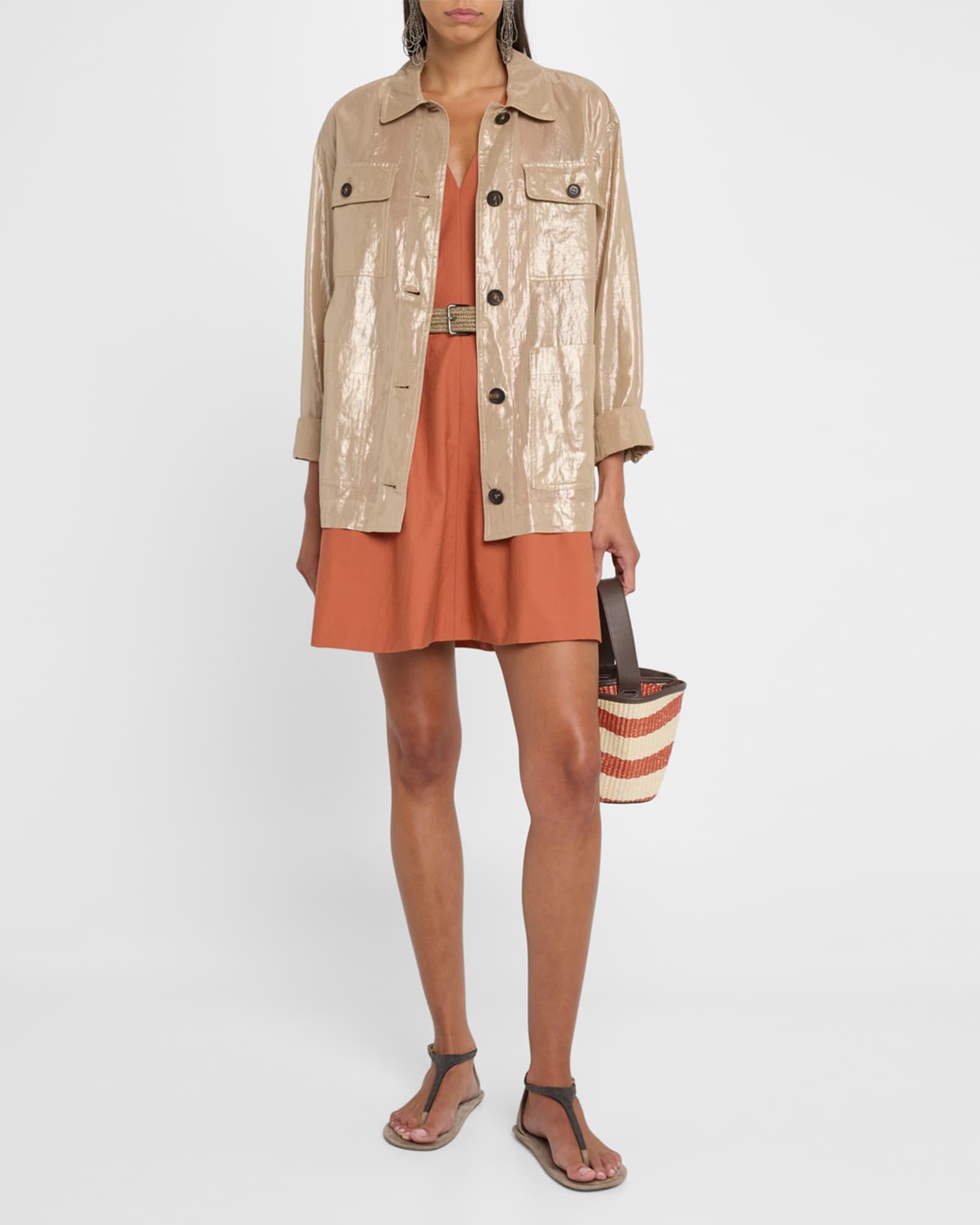 Sleeveless Belted Cotton Mini Dress 1