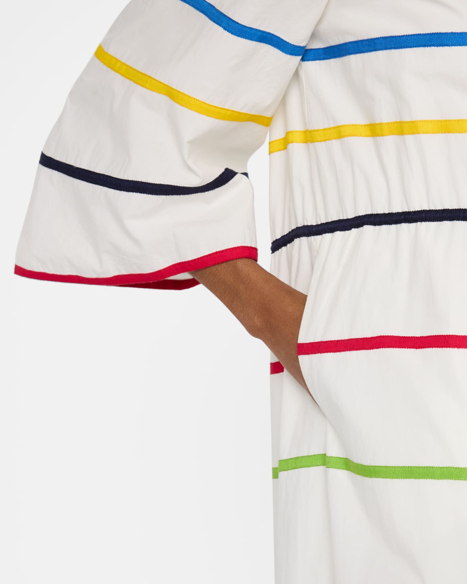 Rosie Assoulin Ribbon Striped Midi Caftan Dress | Neiman Marcus