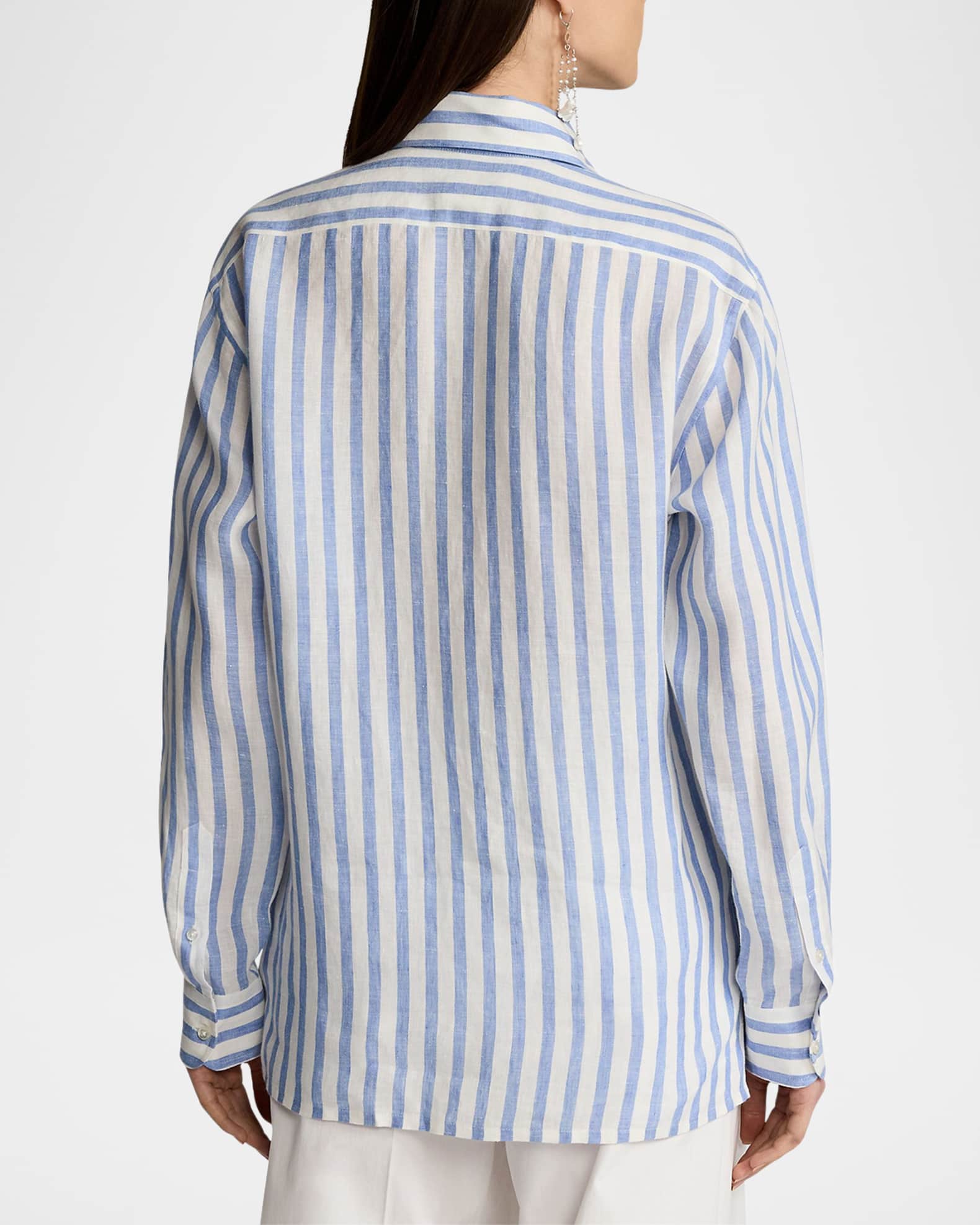 Ralph Lauren Collection Capri Striped Linen Shirt | Neiman