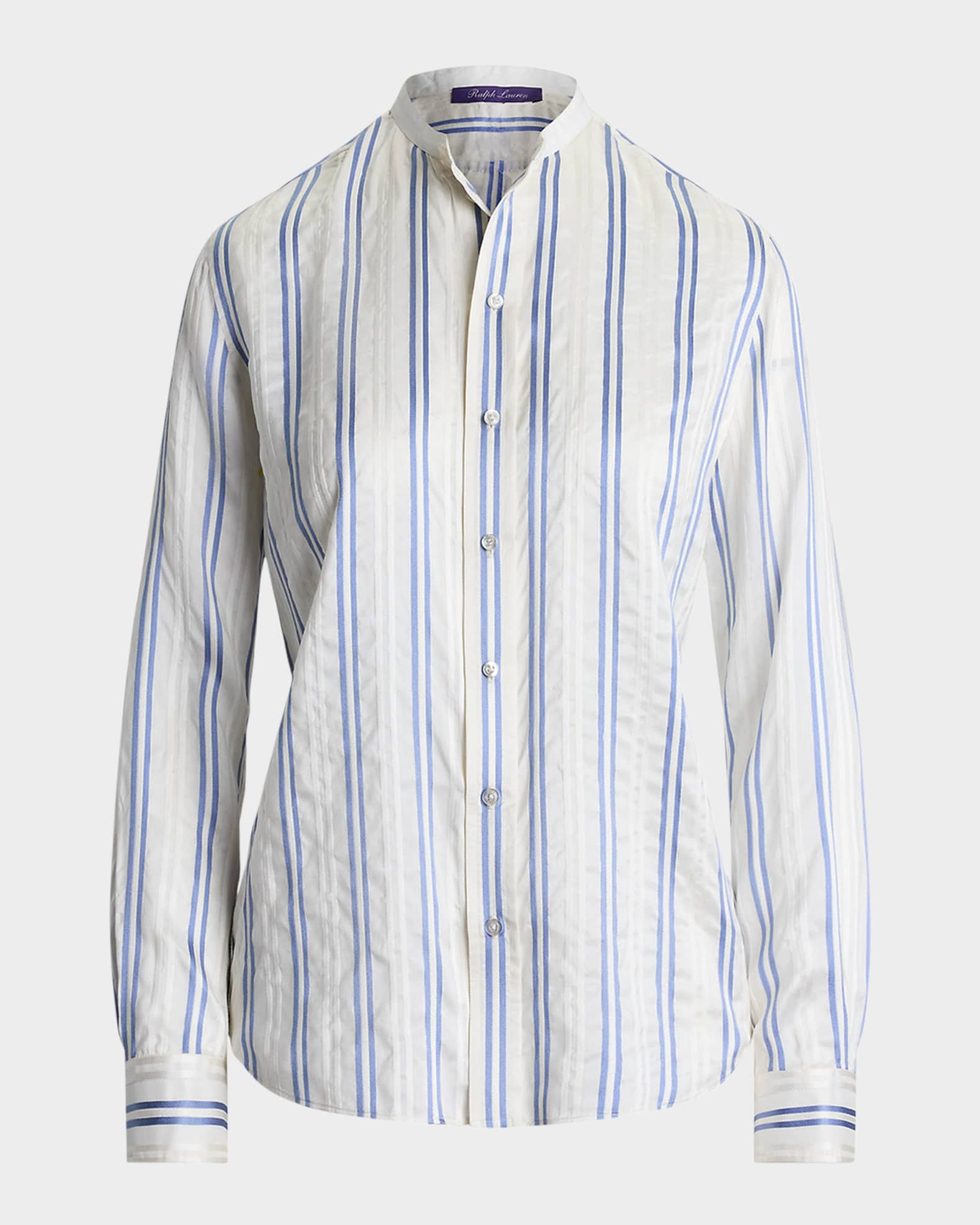 Imann Striped Mulberry Silk Shirt 0