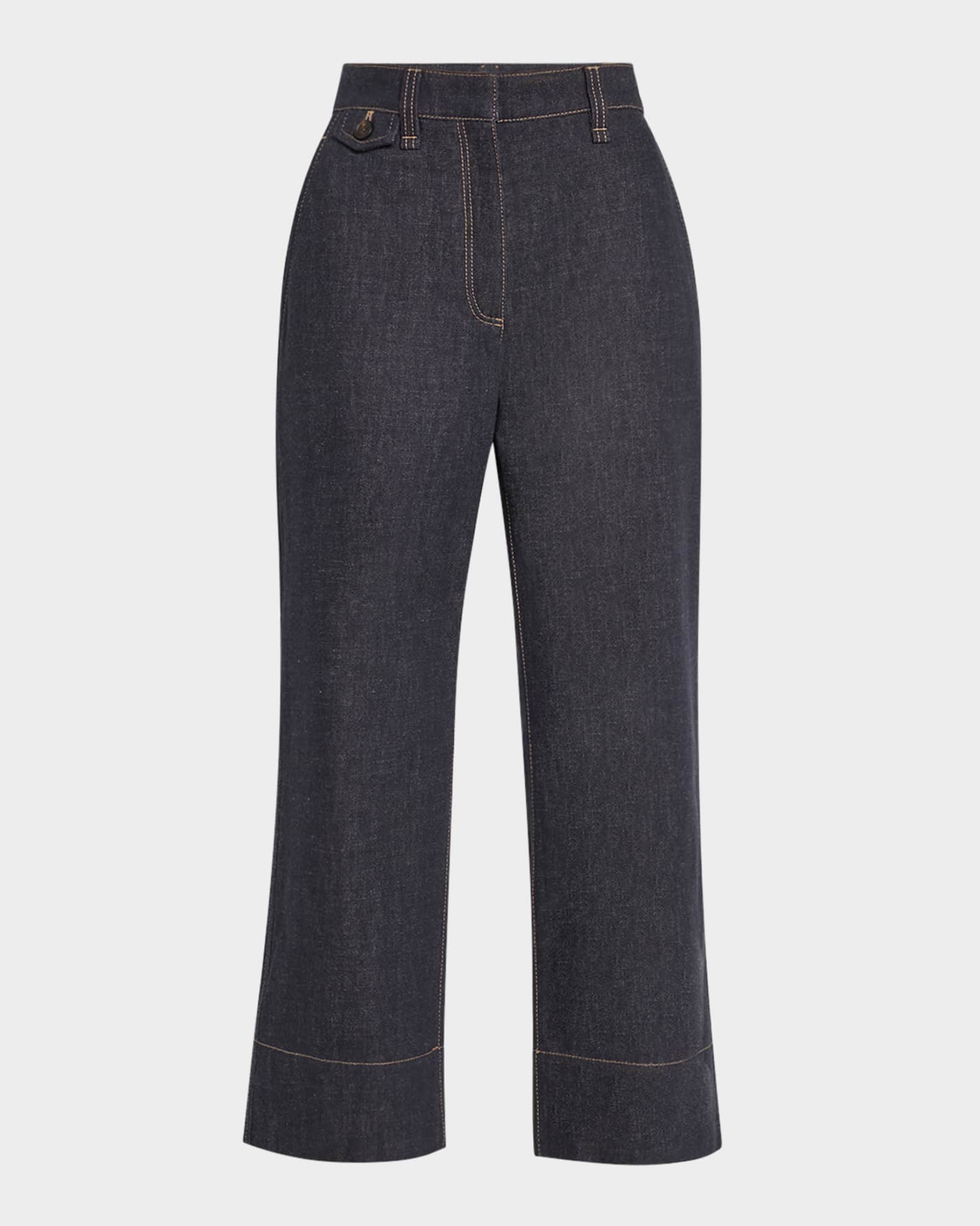 【送料&関税込】Brunello Cucinelli Denim Cropped Pants Brunello Cucinelli Contrast Stitched Crop Jeans | Neiman Marcus