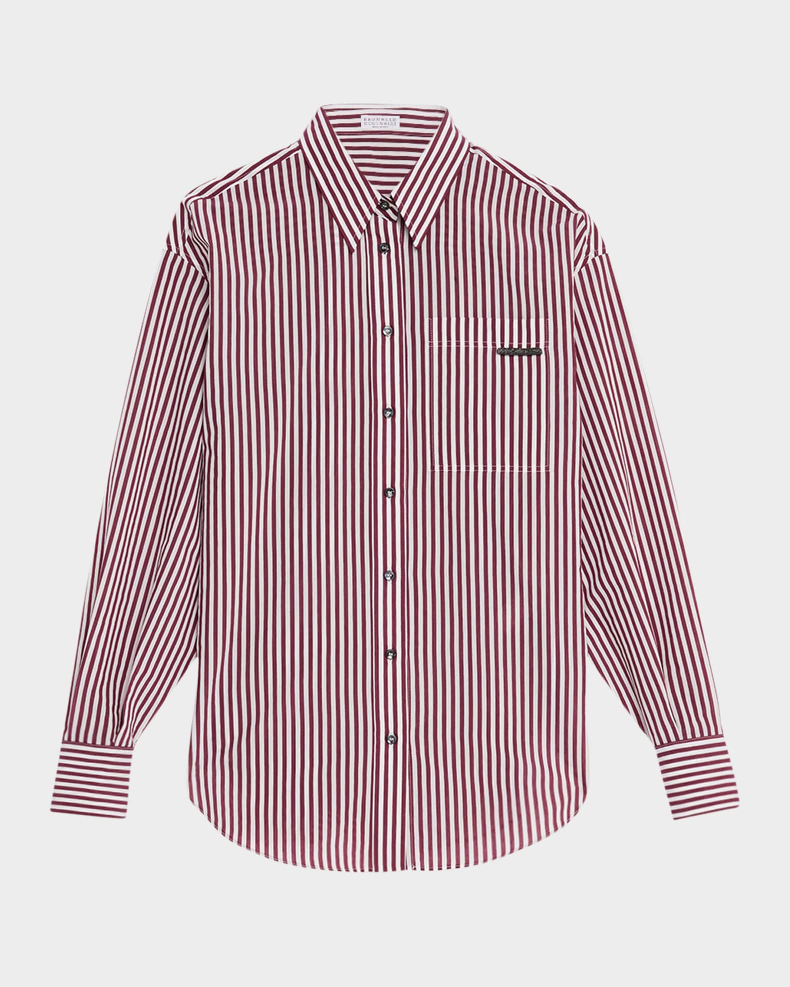 Stripe Blouse with Monili Pocket 0