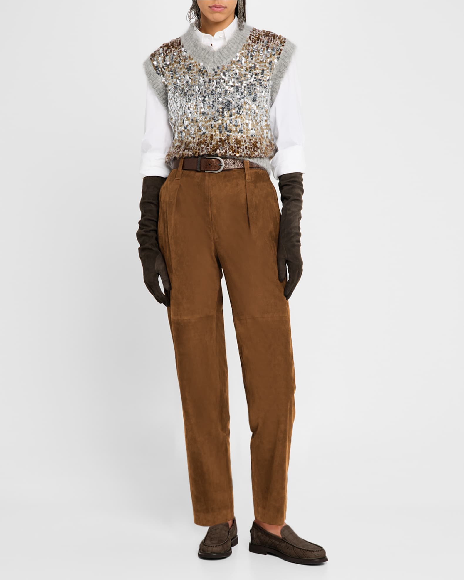 Button-Front Poplin Shirt with Monili Pocket 1
