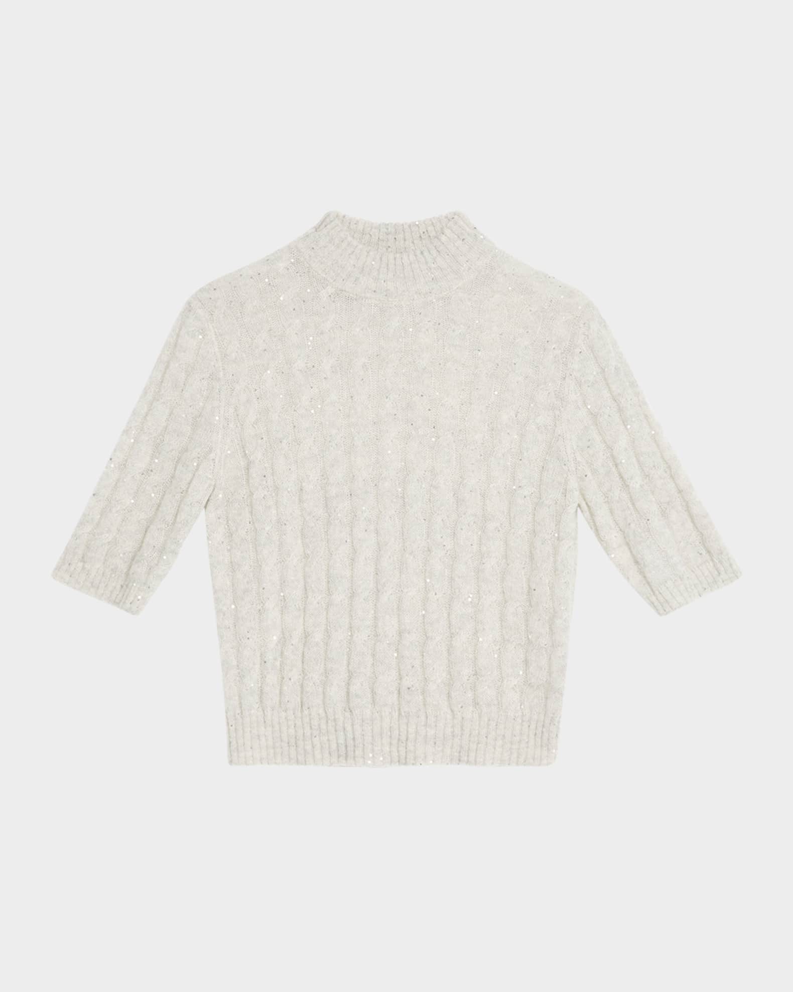 Glam Cable-Knit Mohair Sweater  0