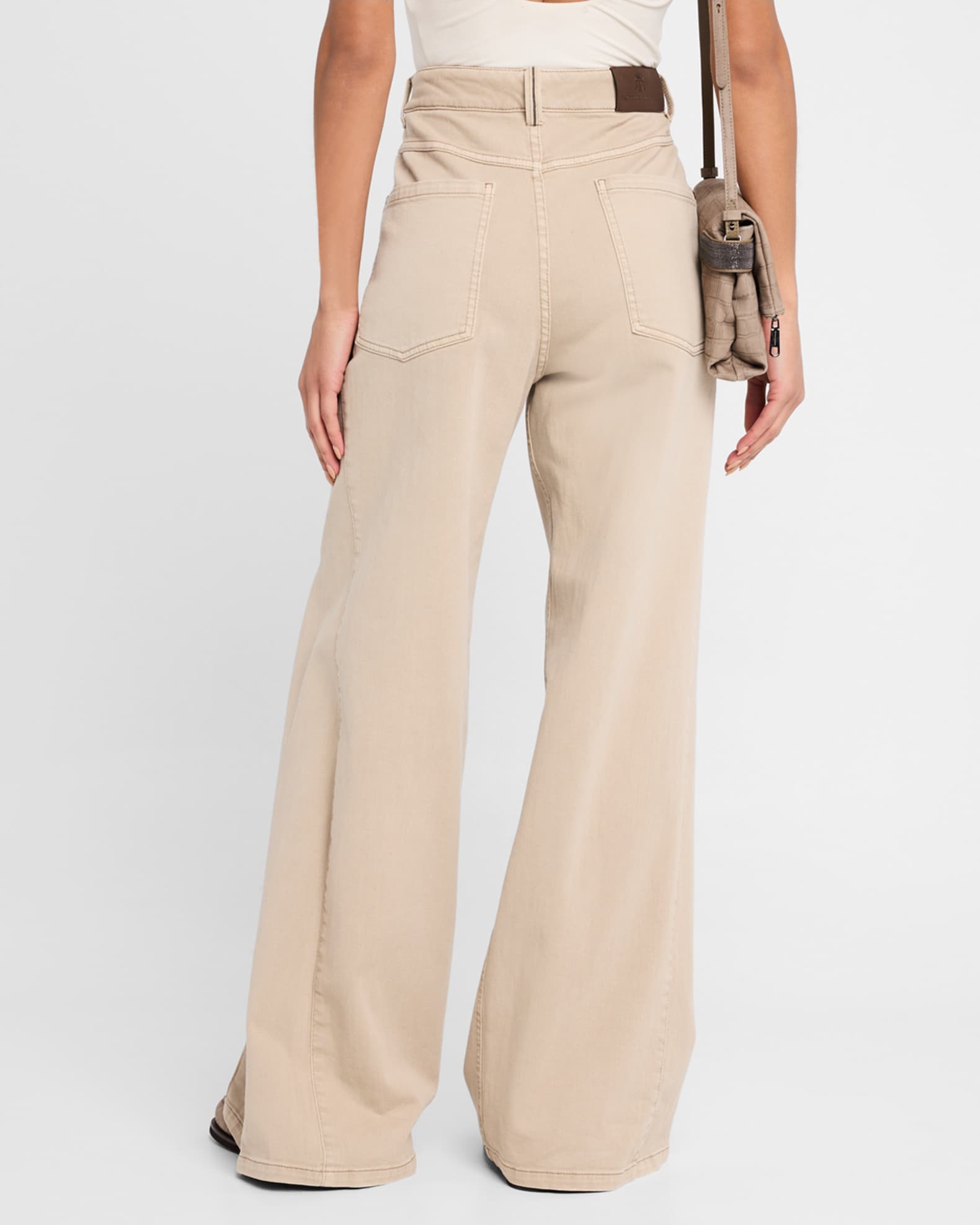 Brunello Cucinelli Wide-Leg Jeans with Side Pleat | Neiman
