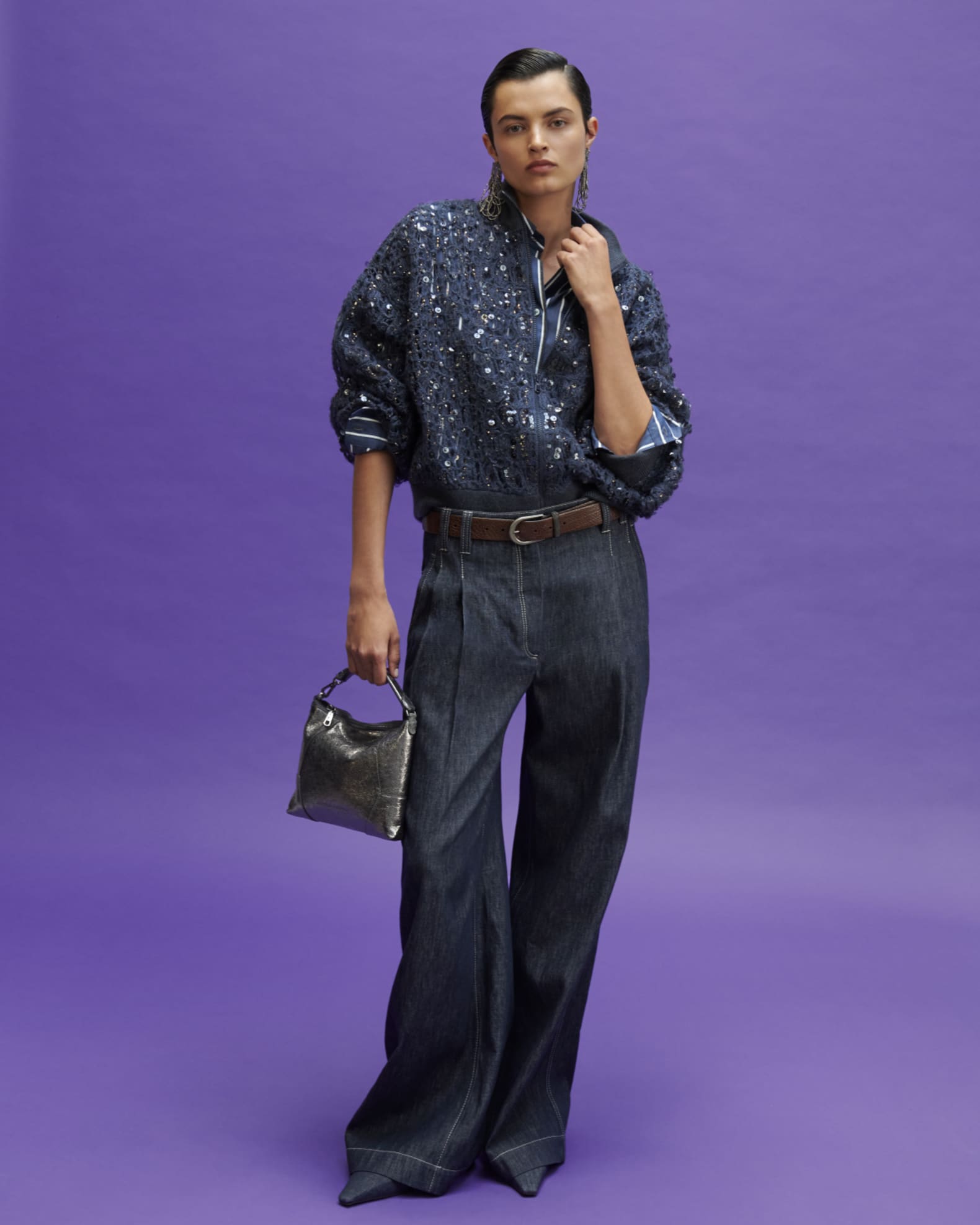 Brunello Cucinelli Double-Pleated Wide-Leg Jeans | Neiman Marcus