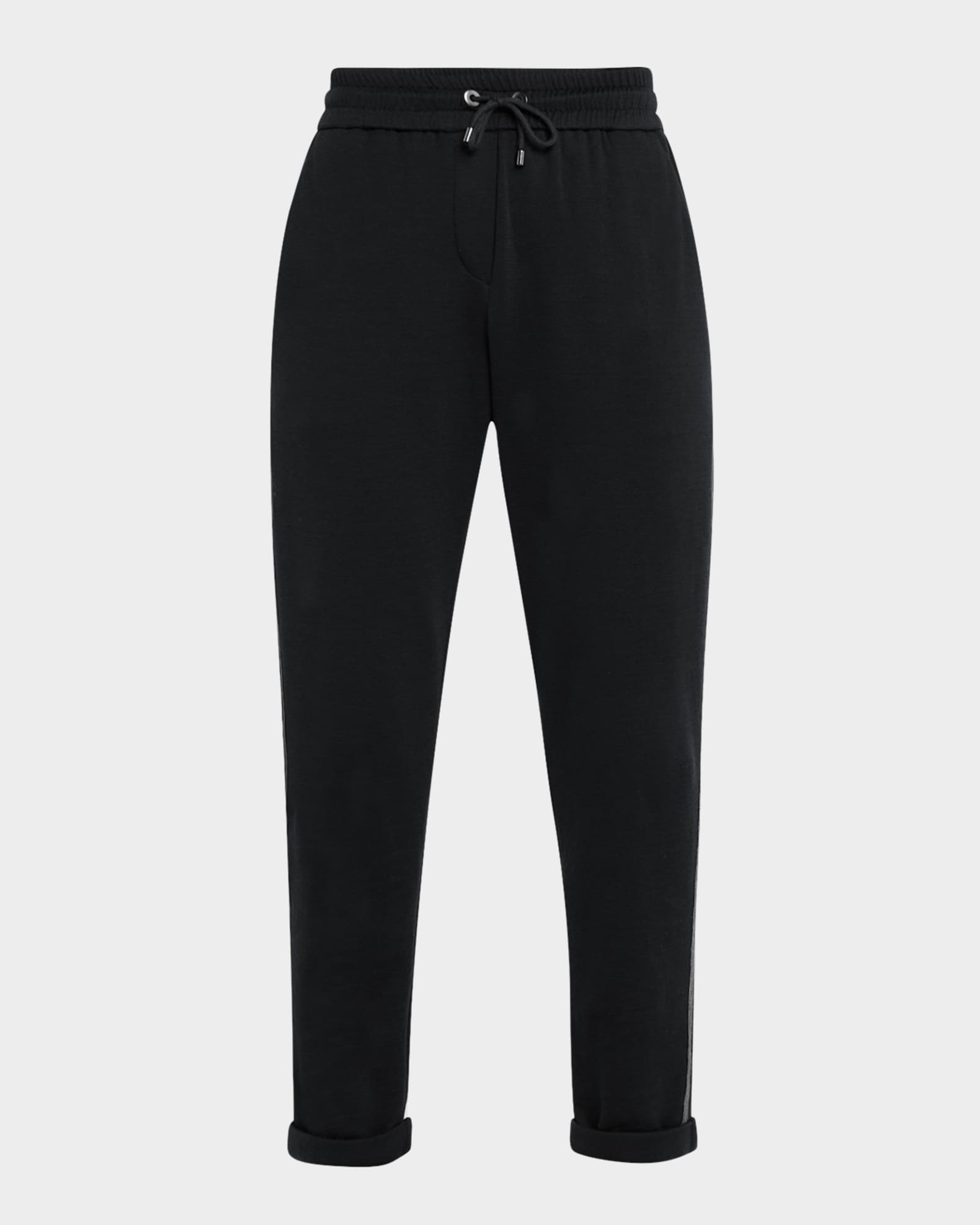 Monili Trim Wide-Leg Sweatpants 0