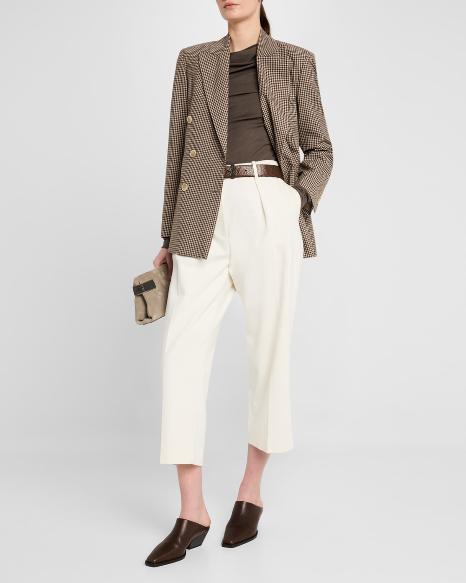 BRUNELLO CUCINELLI トップス Brunello Cucinelli Long-Sleeve Asymmetric Draped Jersey Top