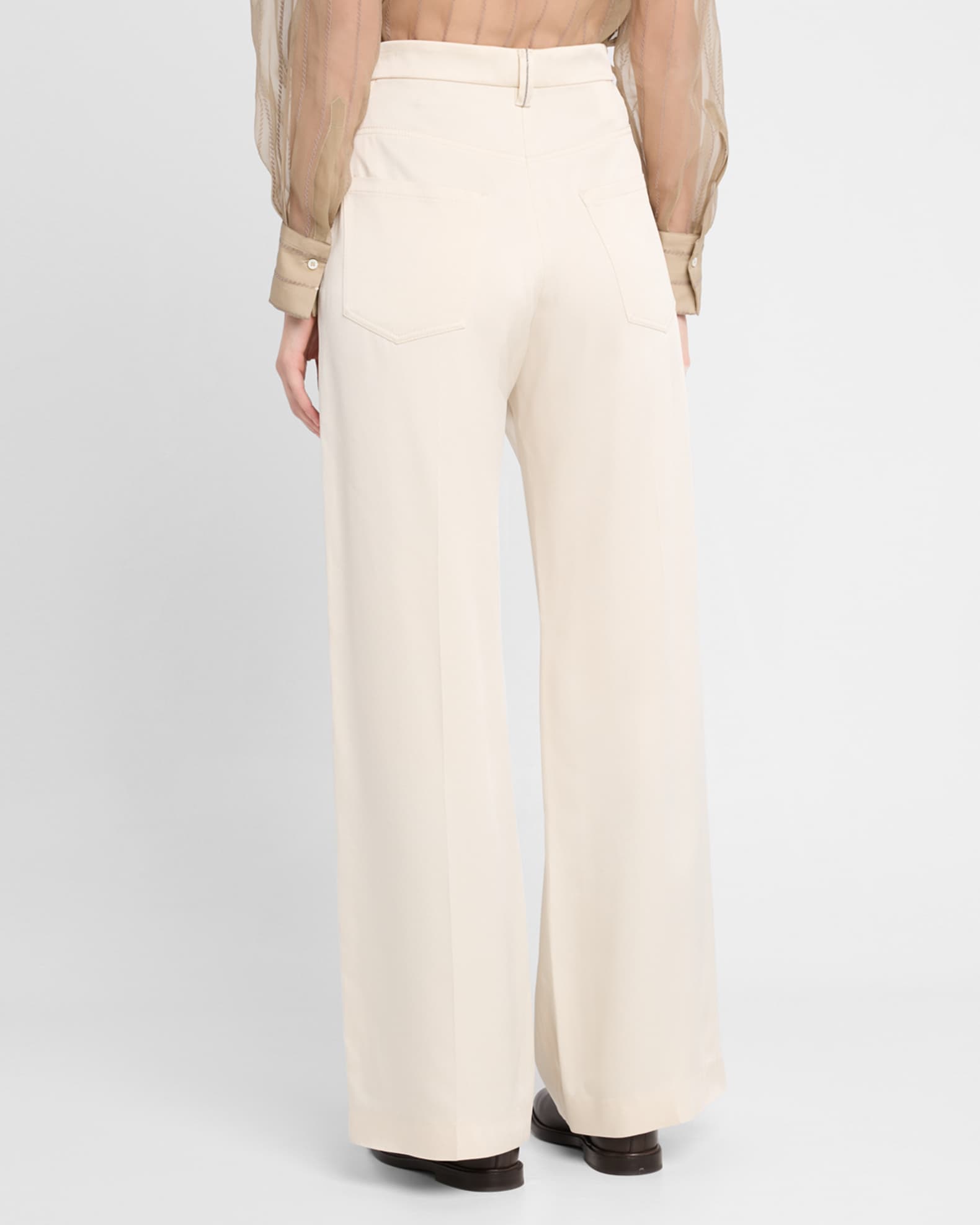 パンツ BRUNELLO CUCINELLI PANTALONE IN SATIN CADY Brunello Cucinelli Satin Cady Wide-Leg Pants | Neiman Marcus