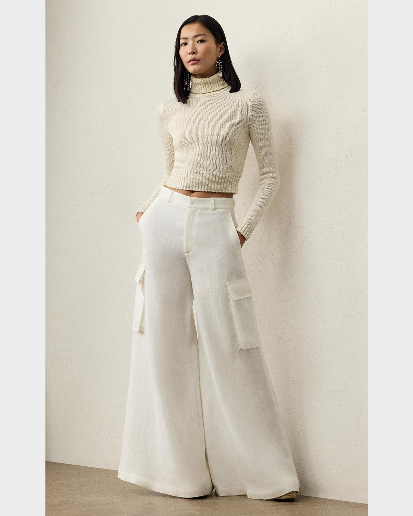 Ralph Lauren Collection Carry Linen Wide-Leg Cargo Pants | Neiman Marcus