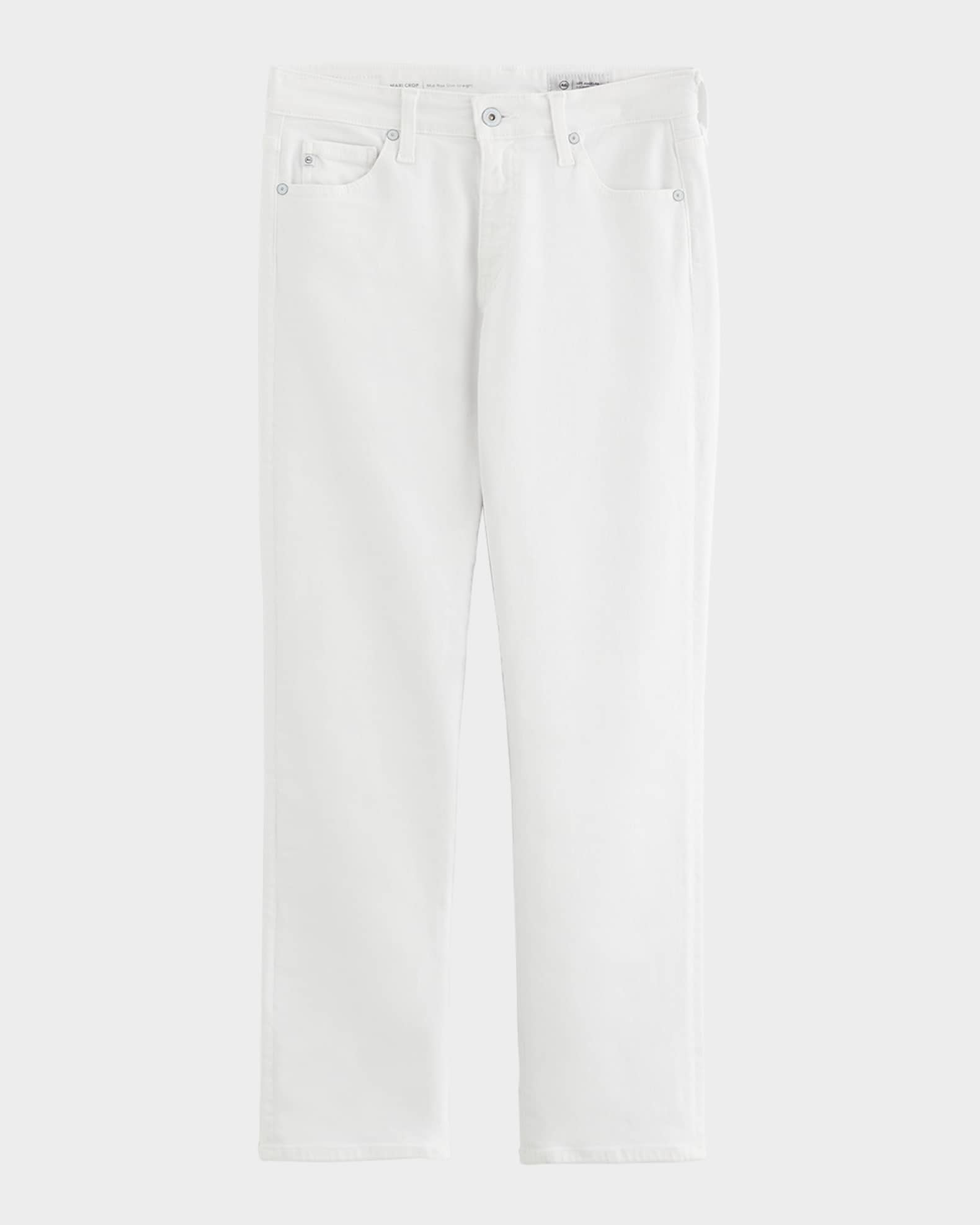 Mari Mid-Rise Slim Straight Crop Jeans 0