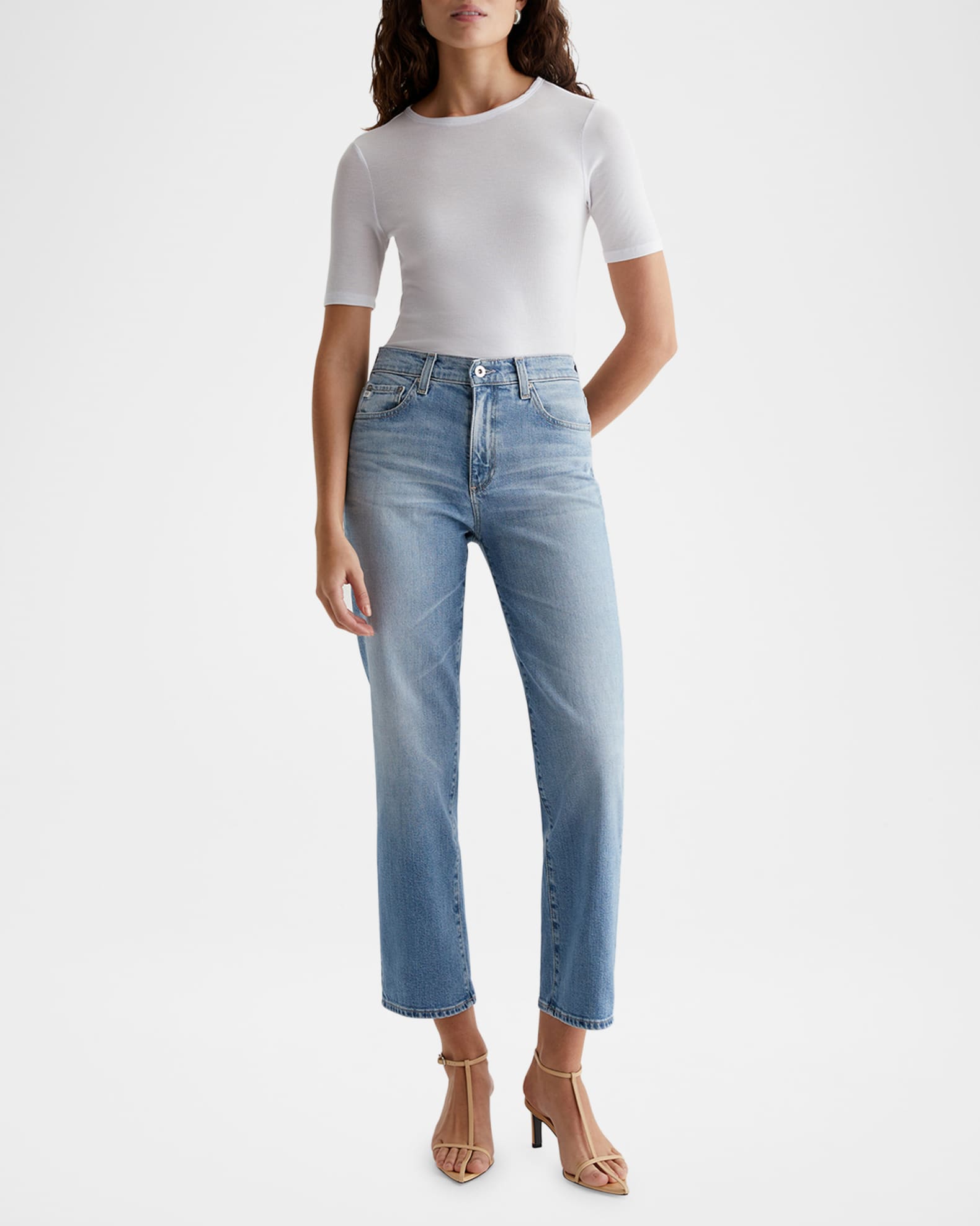 Brinley Mid-Rise Straight Crop Jeans 1