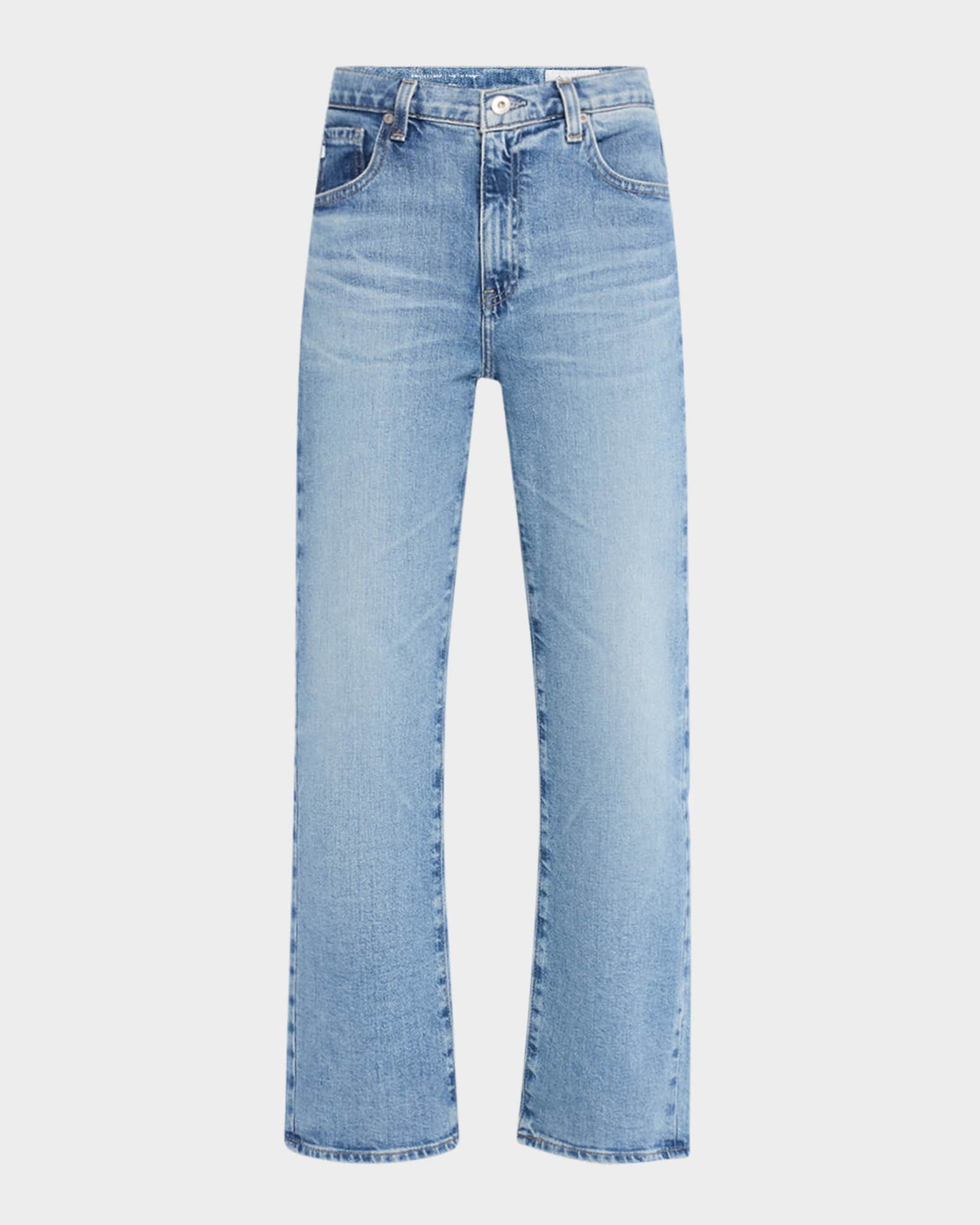 Brinley Mid-Rise Straight Crop Jeans 0