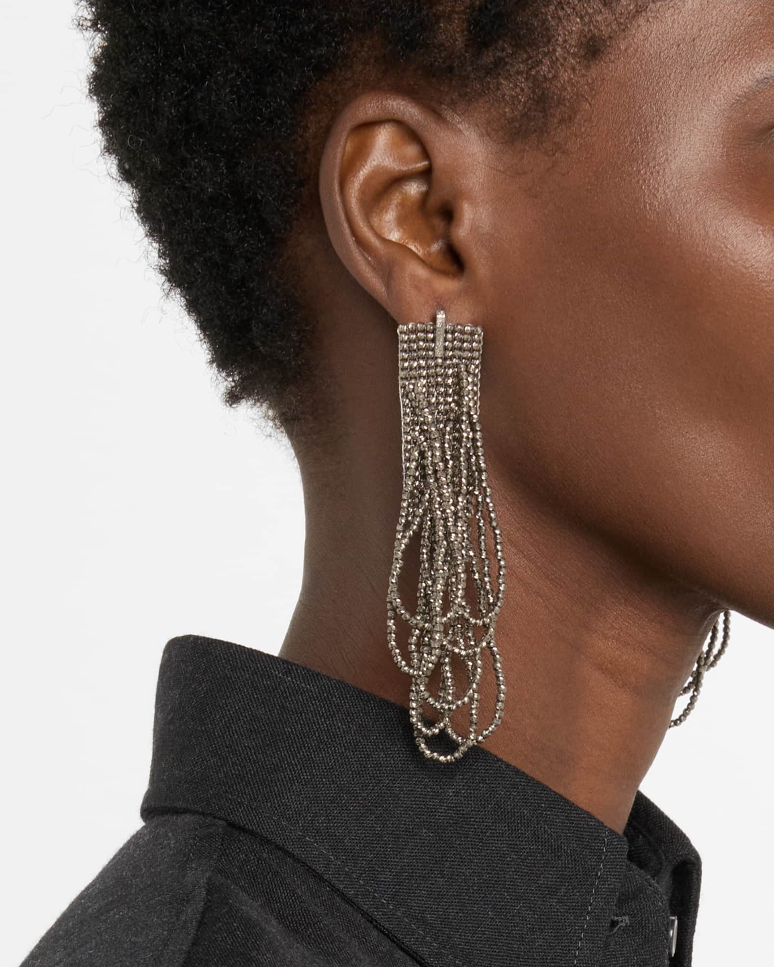 Brunello Cucinelli Tiered Multiloop Drop Earrings | Neiman