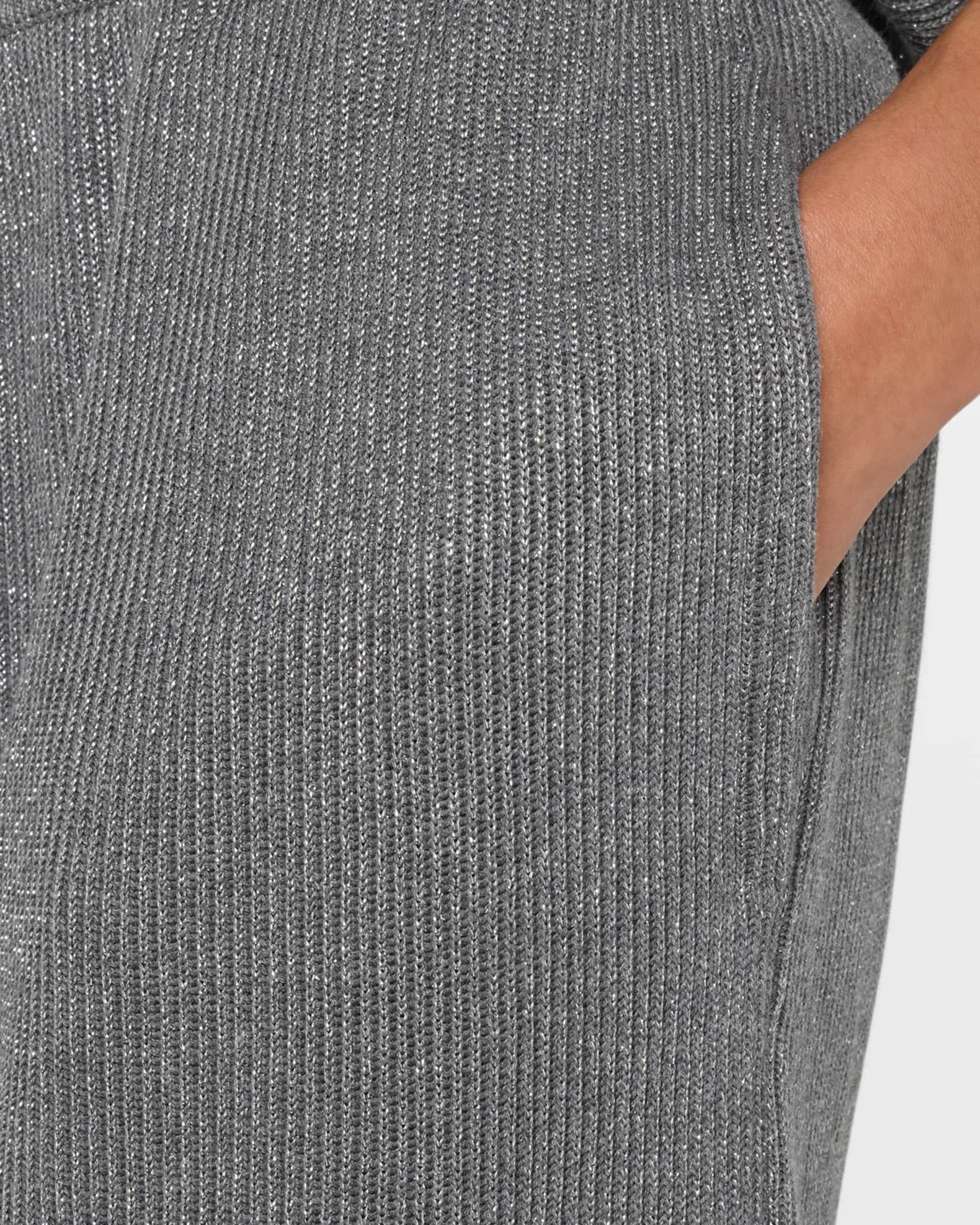 Brunello Cucinelli Cotton Lurex English Ribbed Straight-Leg
