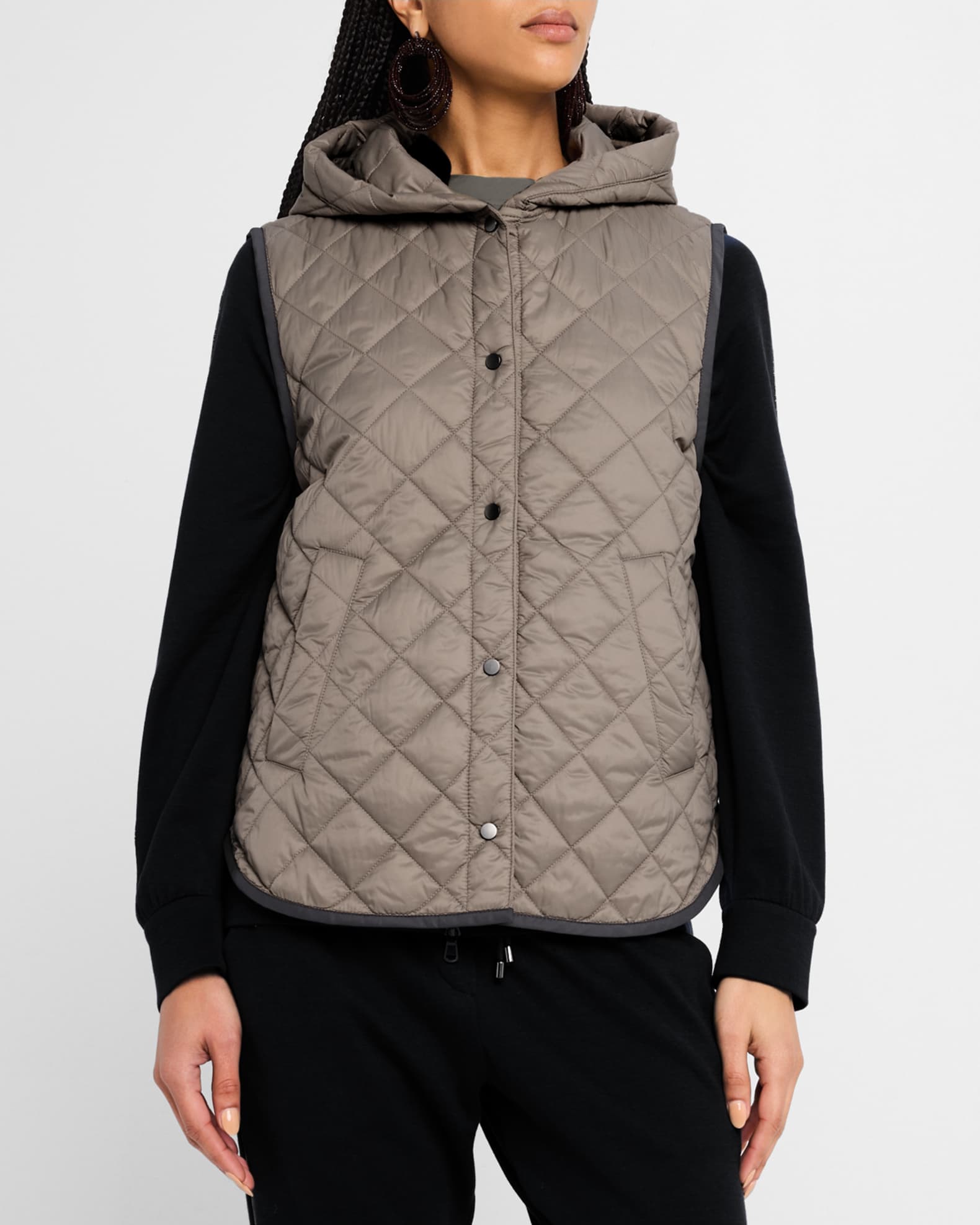 コート Brunello Cucinelli Padded Hooded Vest Brunello Cucinelli Padded hooded cashmere vest Brunello